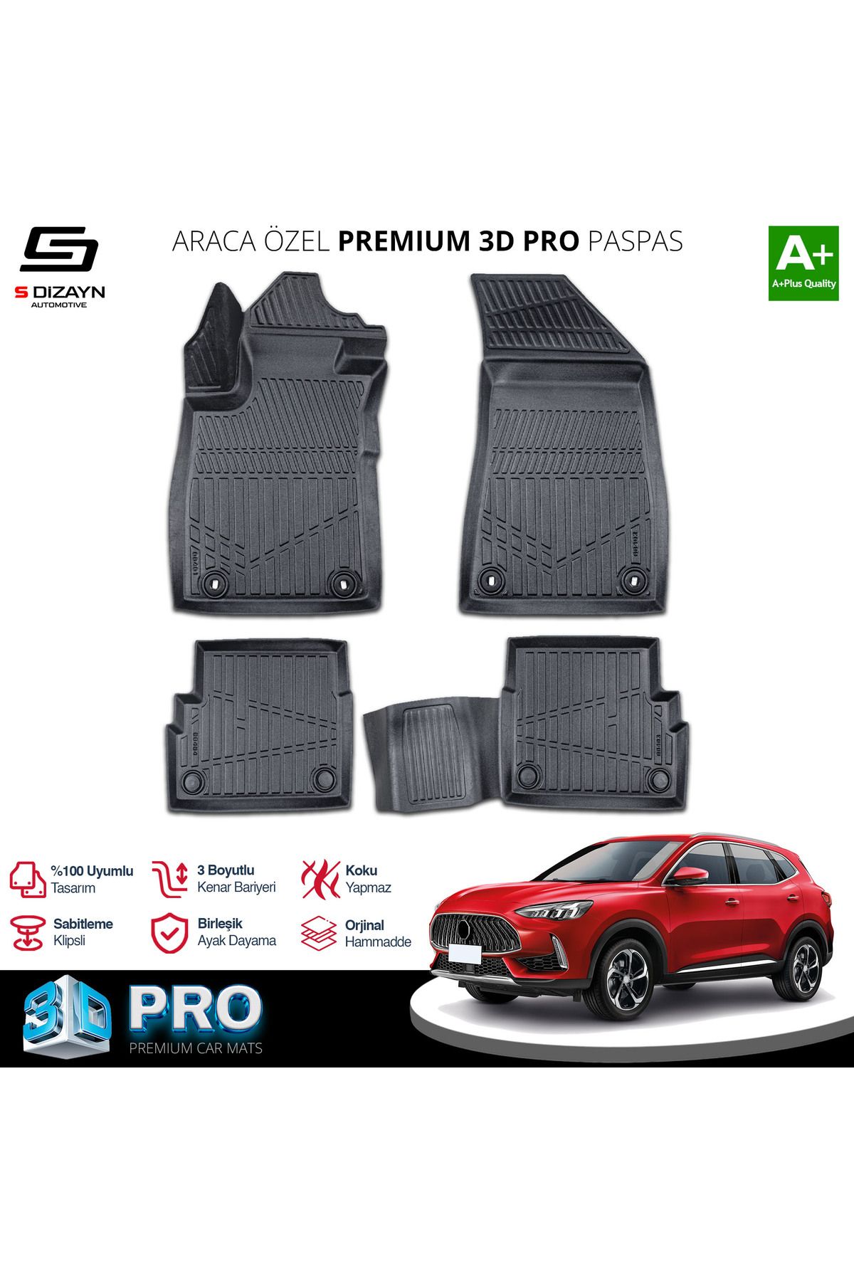 TREND Meka Part MG HS Benzinli 3D Pro Havuzlu Paspas 2018-2024 A+ Kalite