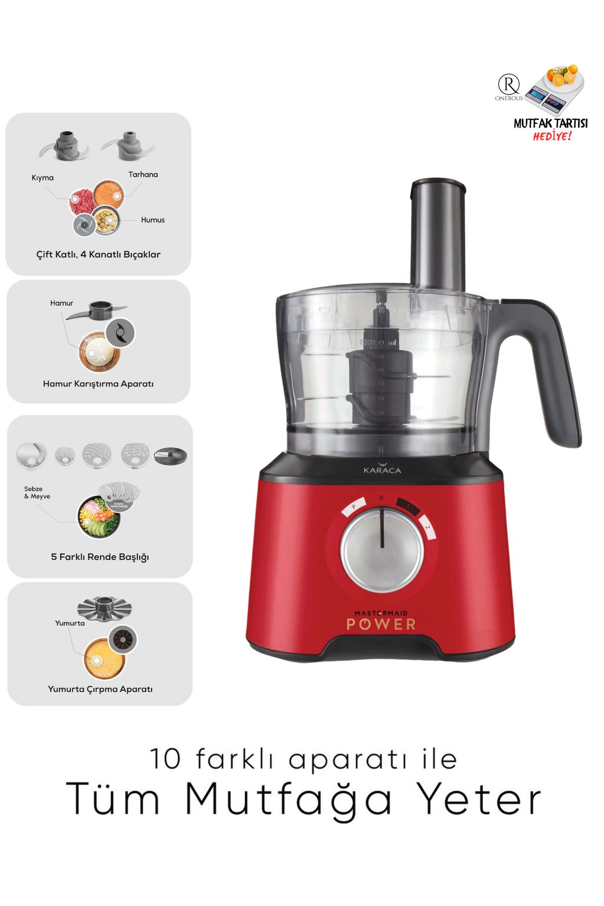 Karaca-Premium Food Processor - Blender Set with 10 Different Apparatus, Chopper 2000W, 4 Blade Blades 1