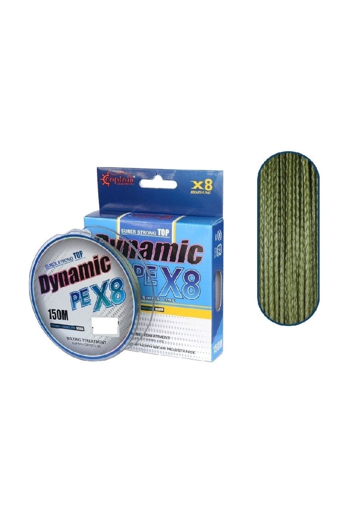 CAPTAIN-Dynamic Soft Pe 8 Mesh Spin Rope Fishing Line 150m Green 0,14mm 1