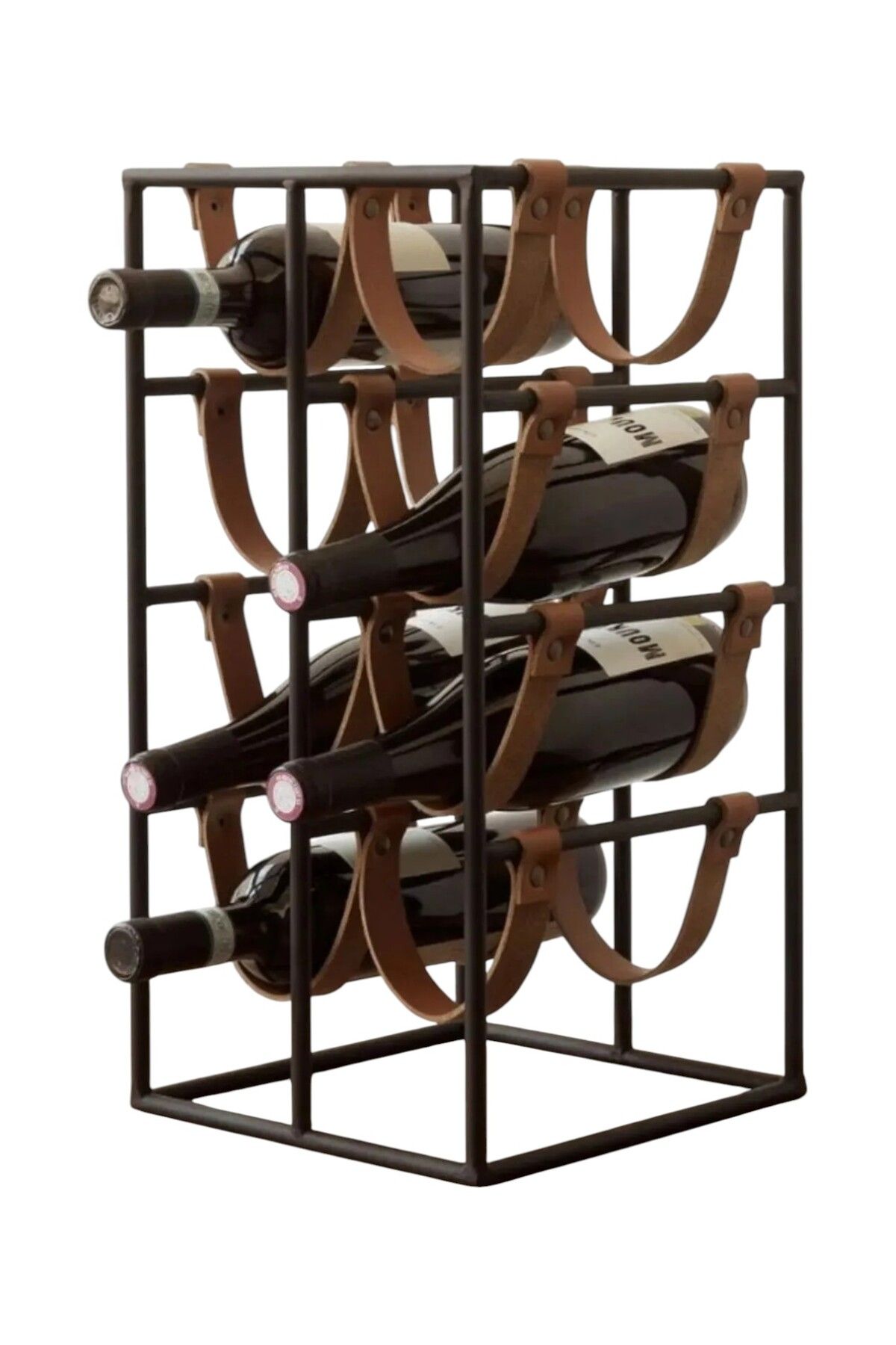 GOGKA Otantik 8 li Deri Wine Rack Viski Şarap Rakı Wine Rack Drink Standı