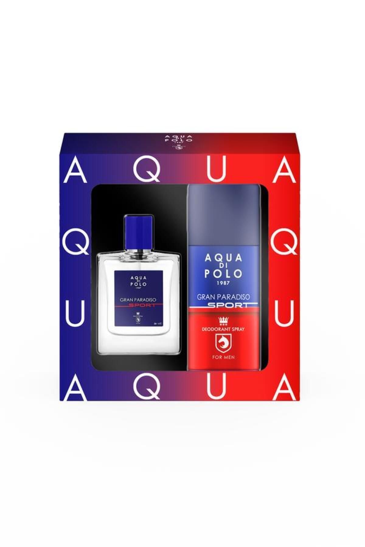 مجموعه عطر و دئودورانت مردانه EDP 50 میلی لیتری Gran Paradiso Sport 1987 Aqua Di Polo STCC000333