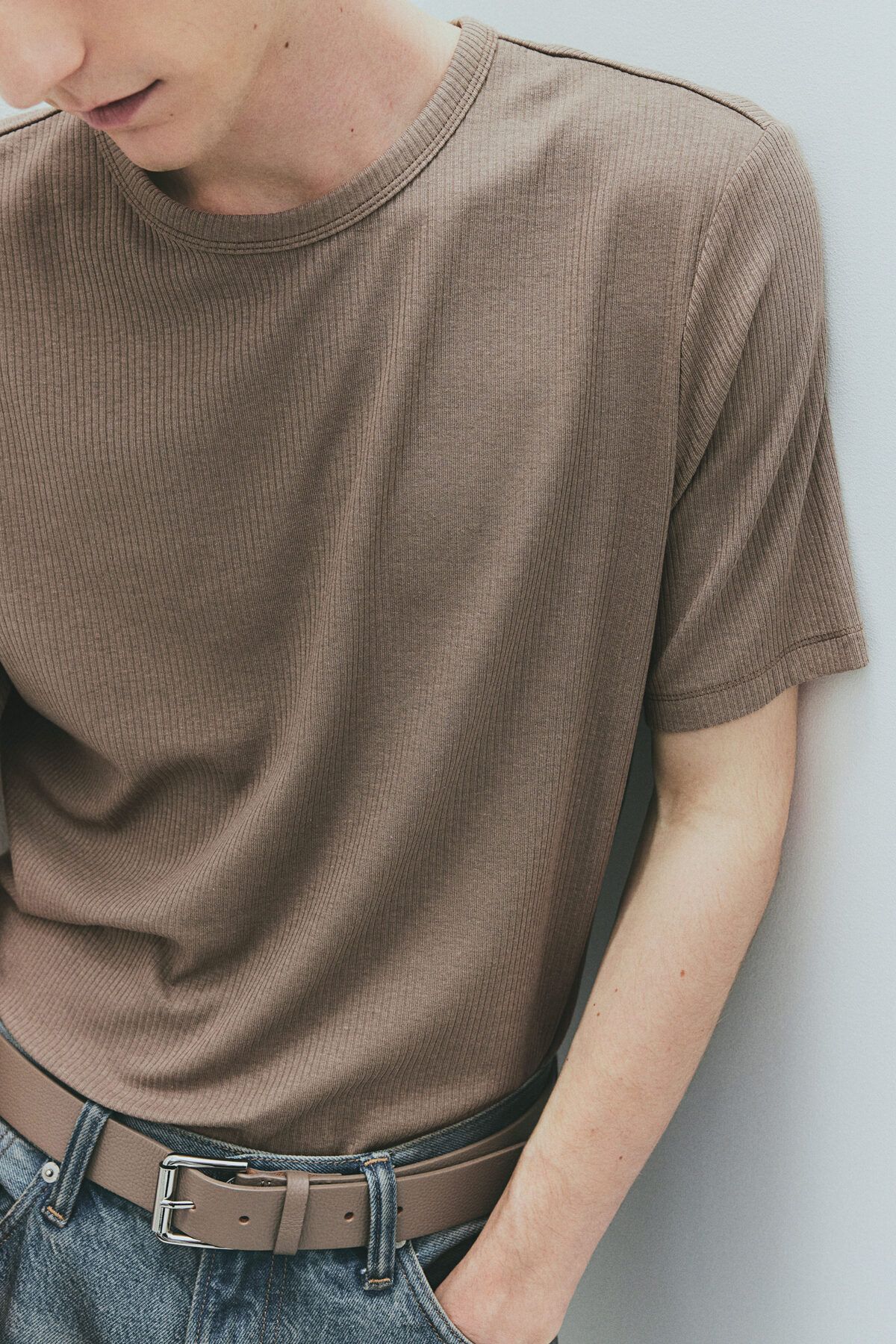 تی شرت نود مردانه T SLIM FIT اورجینال H M H&M