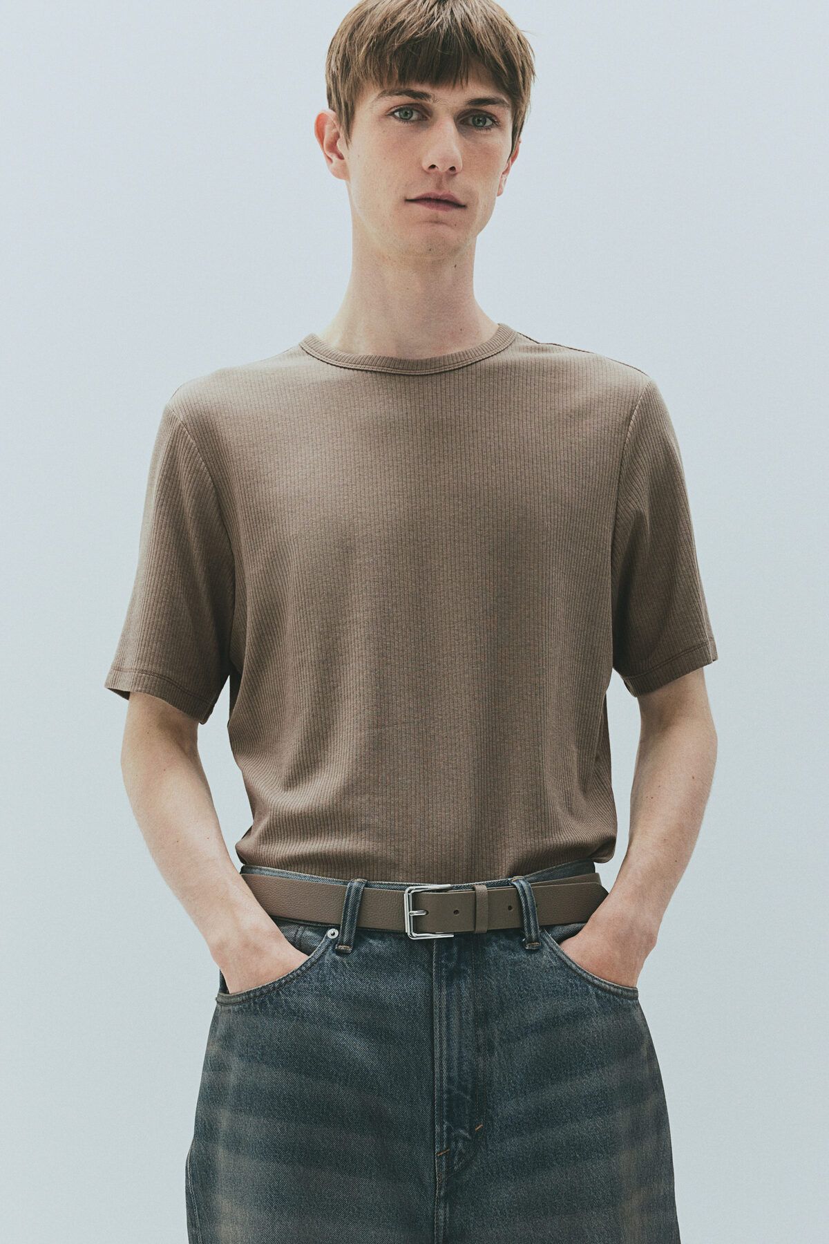 تی شرت نود مردانه T SLIM FIT اورجینال H M H&M