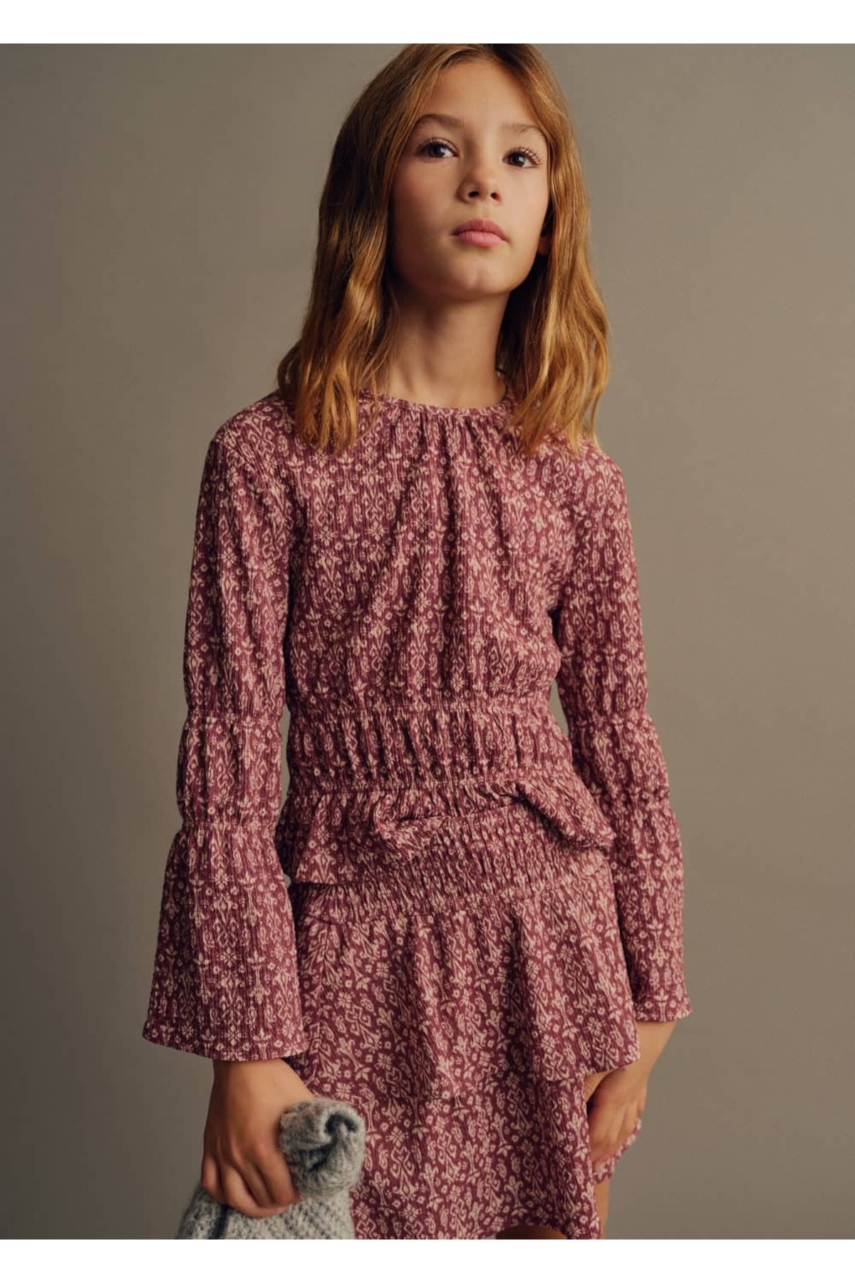 Büzgülü desenli bluz