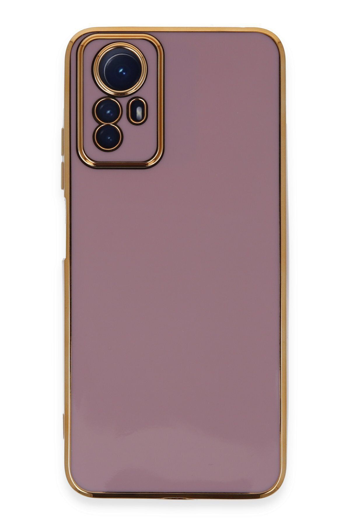 cepmoda Xiaomi Redmi Note 12S - Gold Çizgili Renkli Shiny Silikon Kılıf / Kapak - MOR