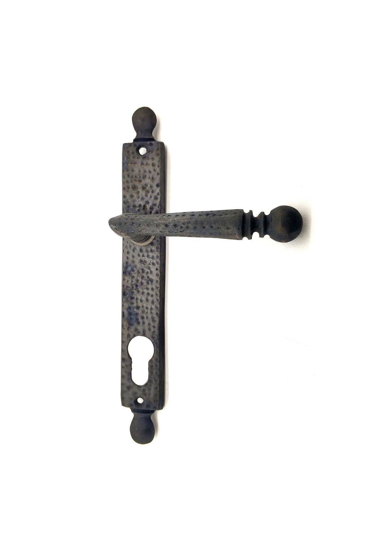 DENİZBİLİŞİM Antika Tarz Dekoratif Pirinç Misket Oda Kapı Kolu - 245X34 Mm, Oksit