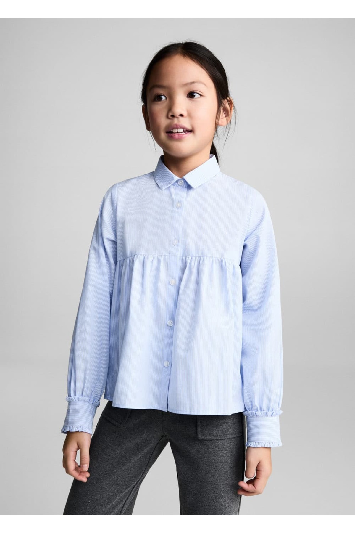 Çizgili Volanlı Gömlek