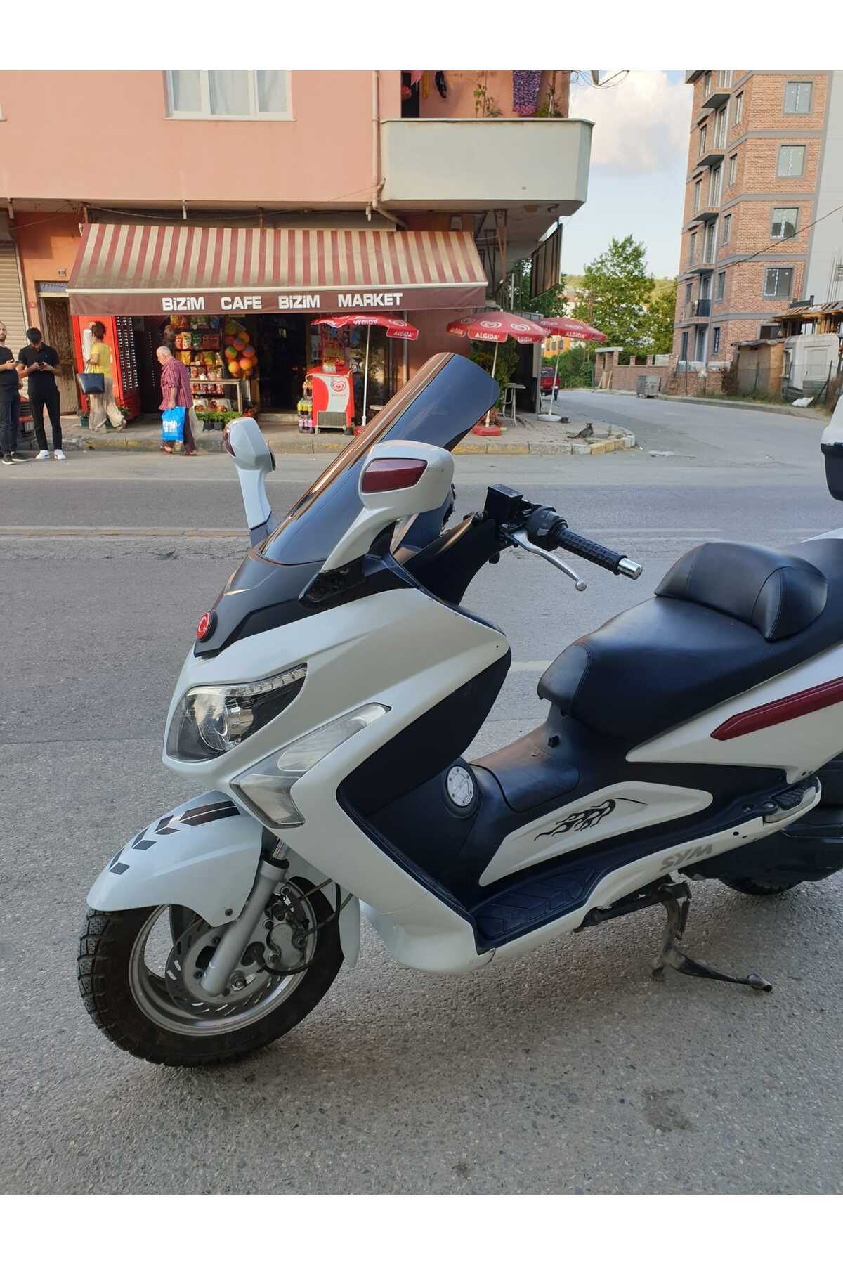 SYM Gts Evo 250 Siperlik Ön Cam 2006 2015 Model 63cm Siyah Renkli 4mm 10cm daha Uzun