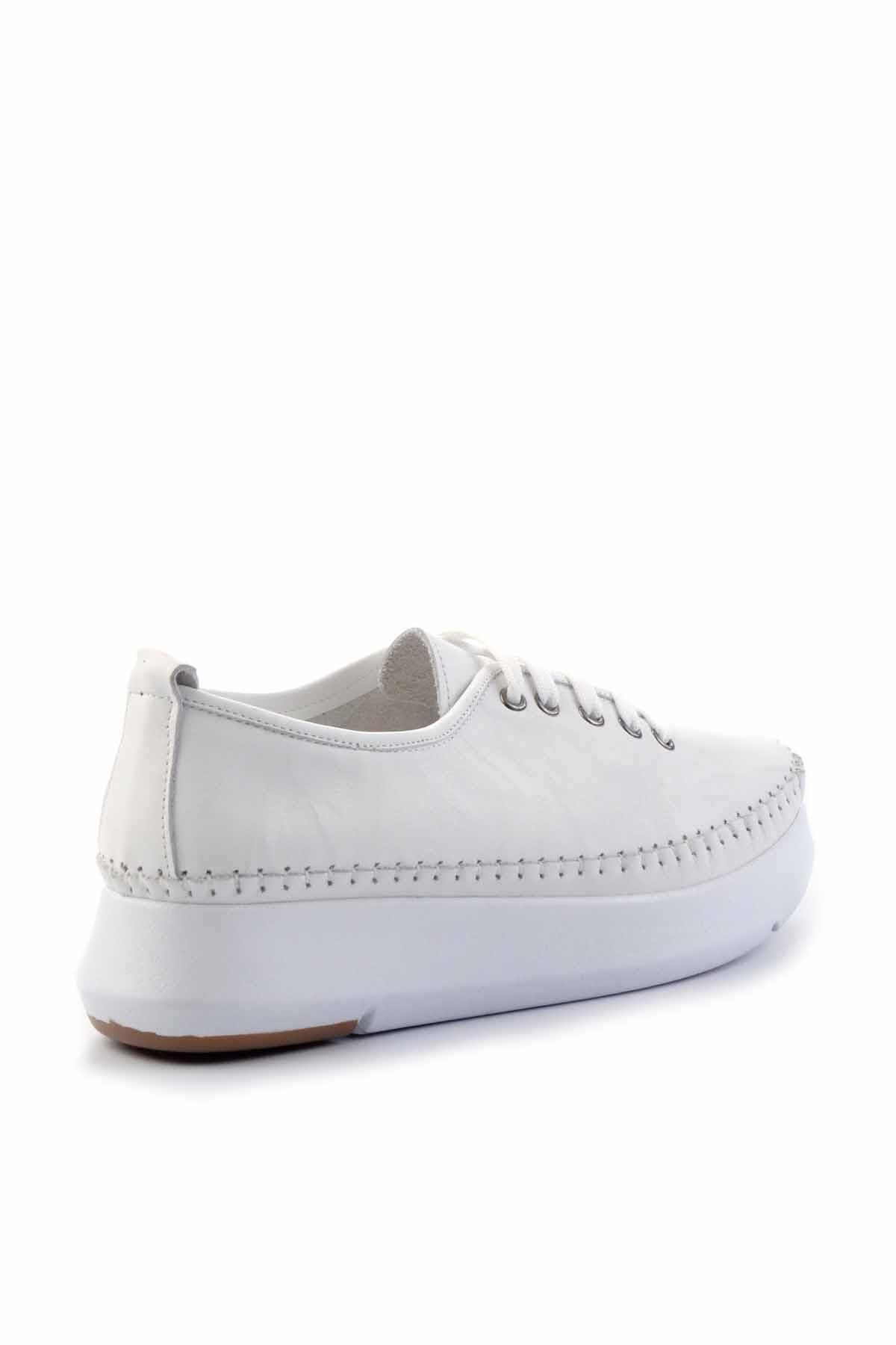 Bambi-White Genuine Leather Women's Casual Shoes K01908005203 4