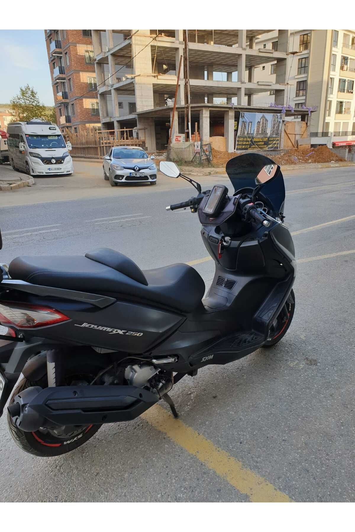 SYM Joymax 250 İ Siperlik Ön Cam 2013 2016 Model 54cm siyah Renkli 4mm KISA SPOR CAM