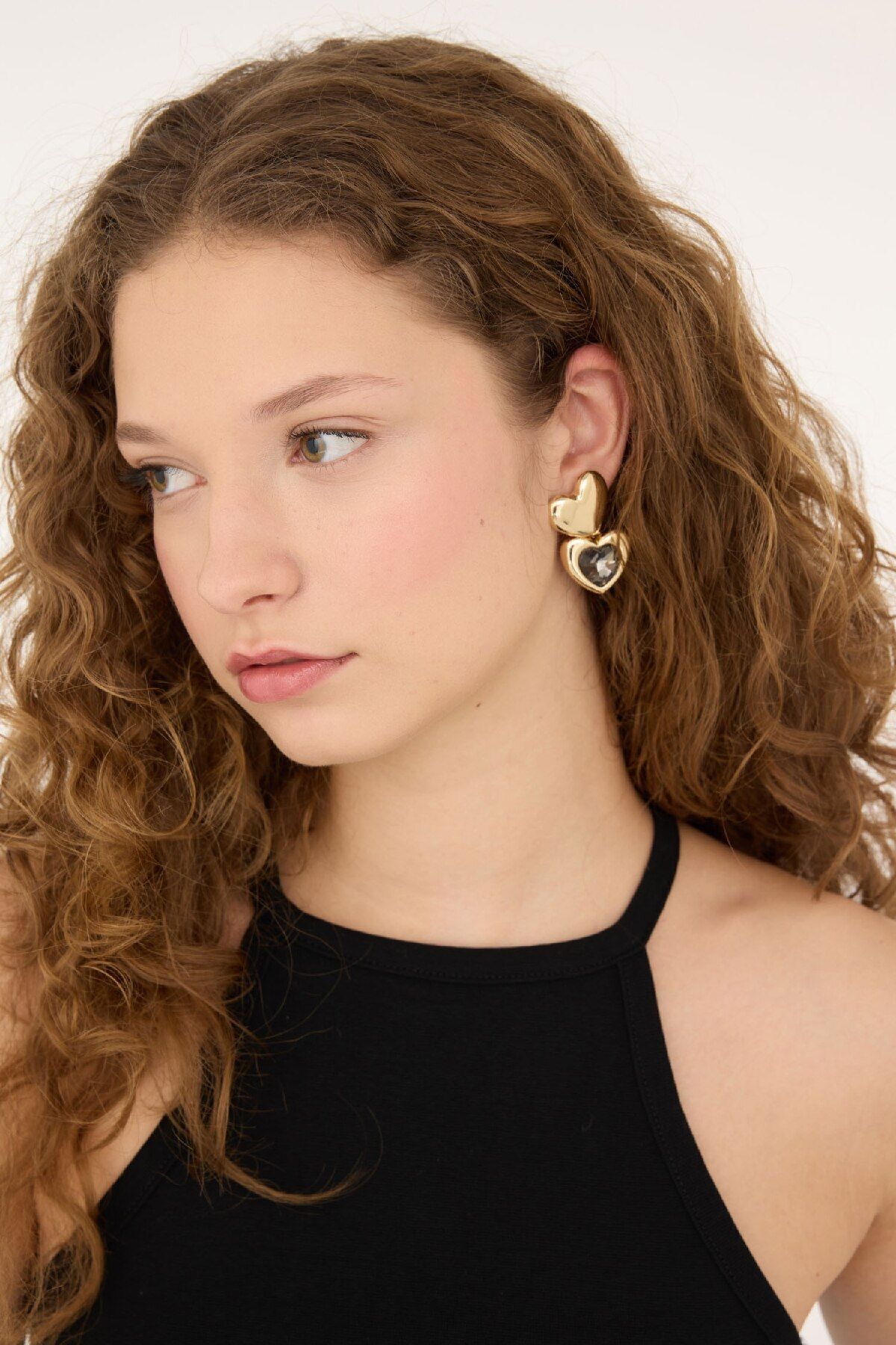 DeFacto-Women's Earrings with Heart and Stone Detail - E3034Axns 1