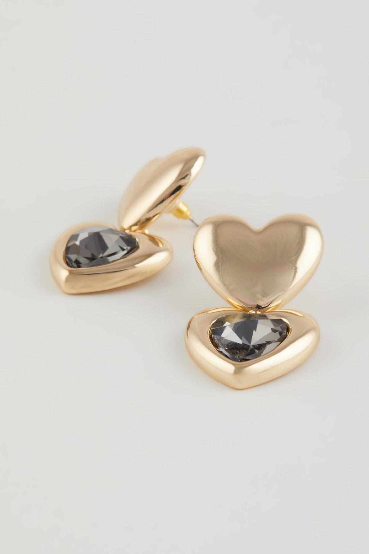 DeFacto-Women's Earrings with Heart and Stone Detail - E3034Axns 3