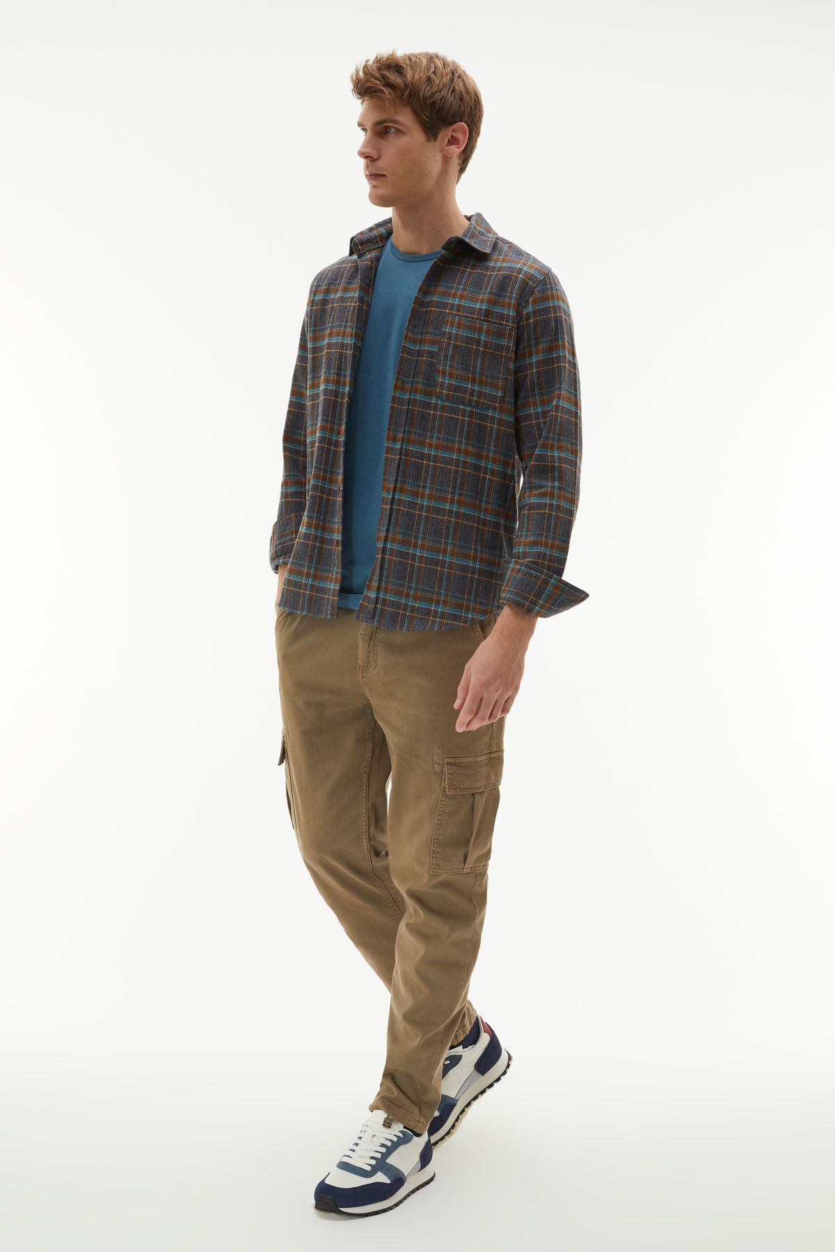 Mudo-Regular Fit Plaid Shirt with Long Sleeves 3