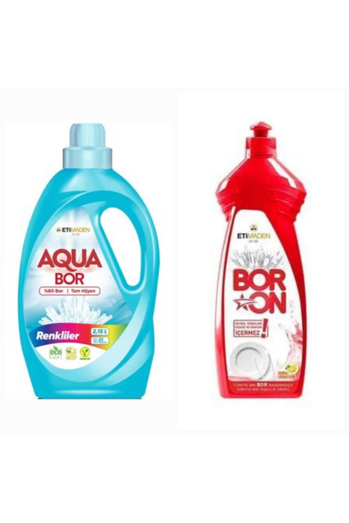 Boron Aquabor Doğal Sıvı Çamaşır Deterjanı Renkliler Için 33 Yıkama Bulaşık Deterjanı 820 ml