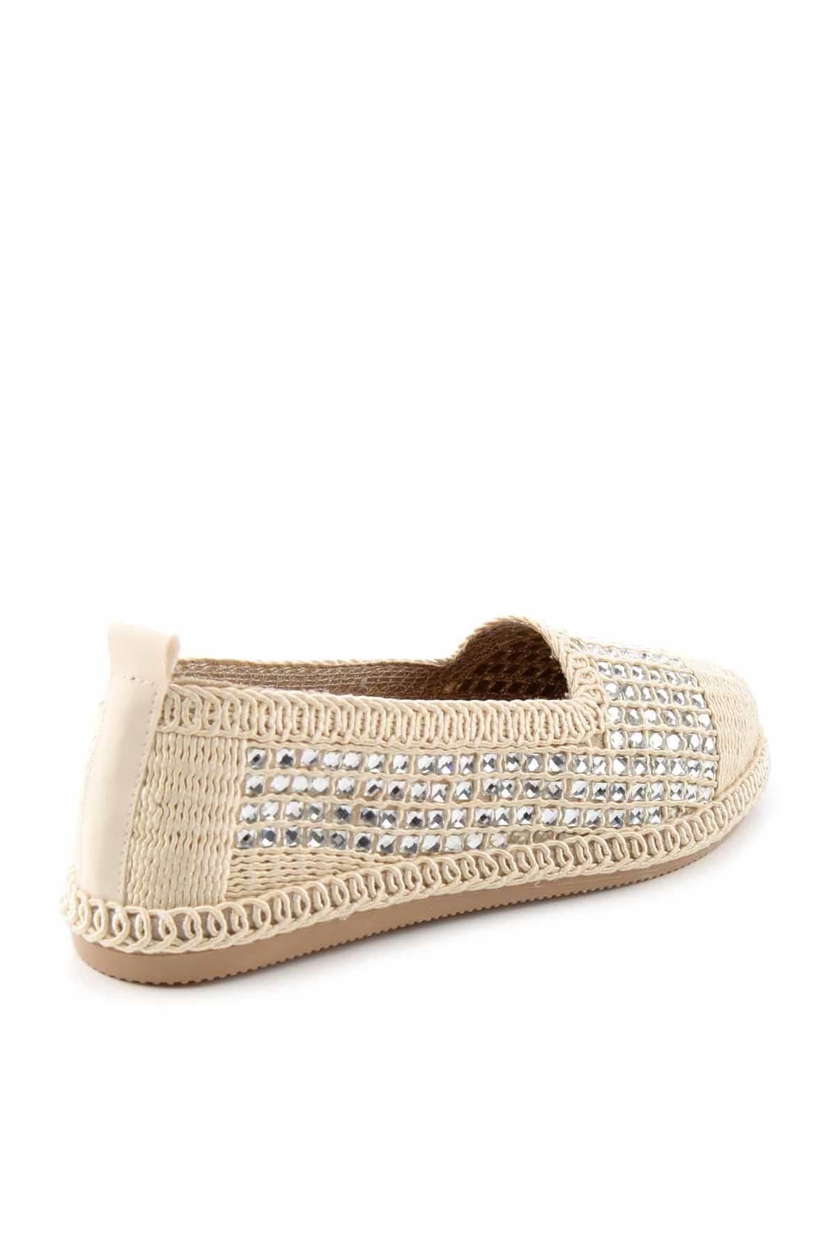 Bambi-Weiße gestrickte Ballerinas für Damen – Skin K 01823012516 4