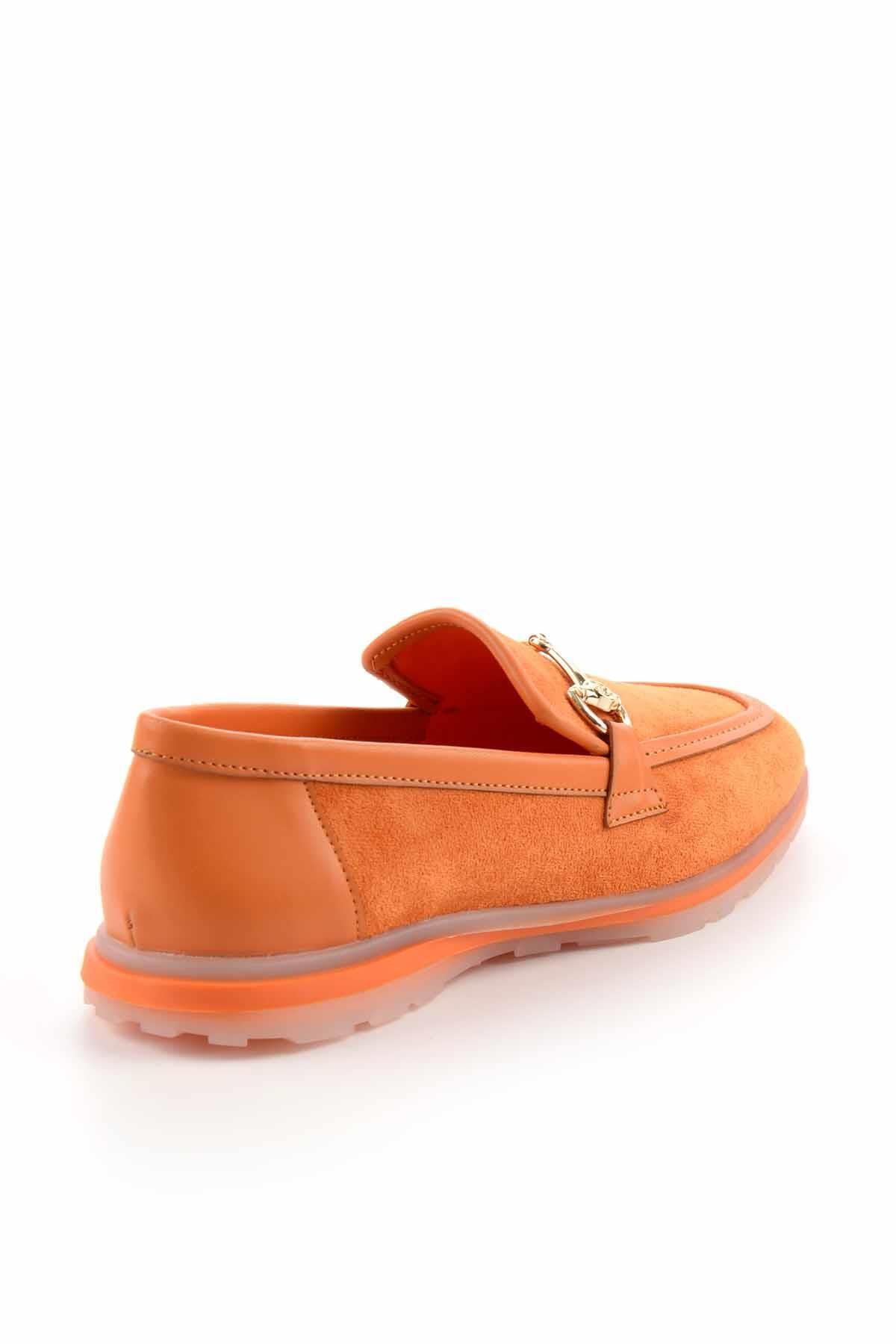 Bambi-Orange Suede Women's Loafer Shoes01225090202 4