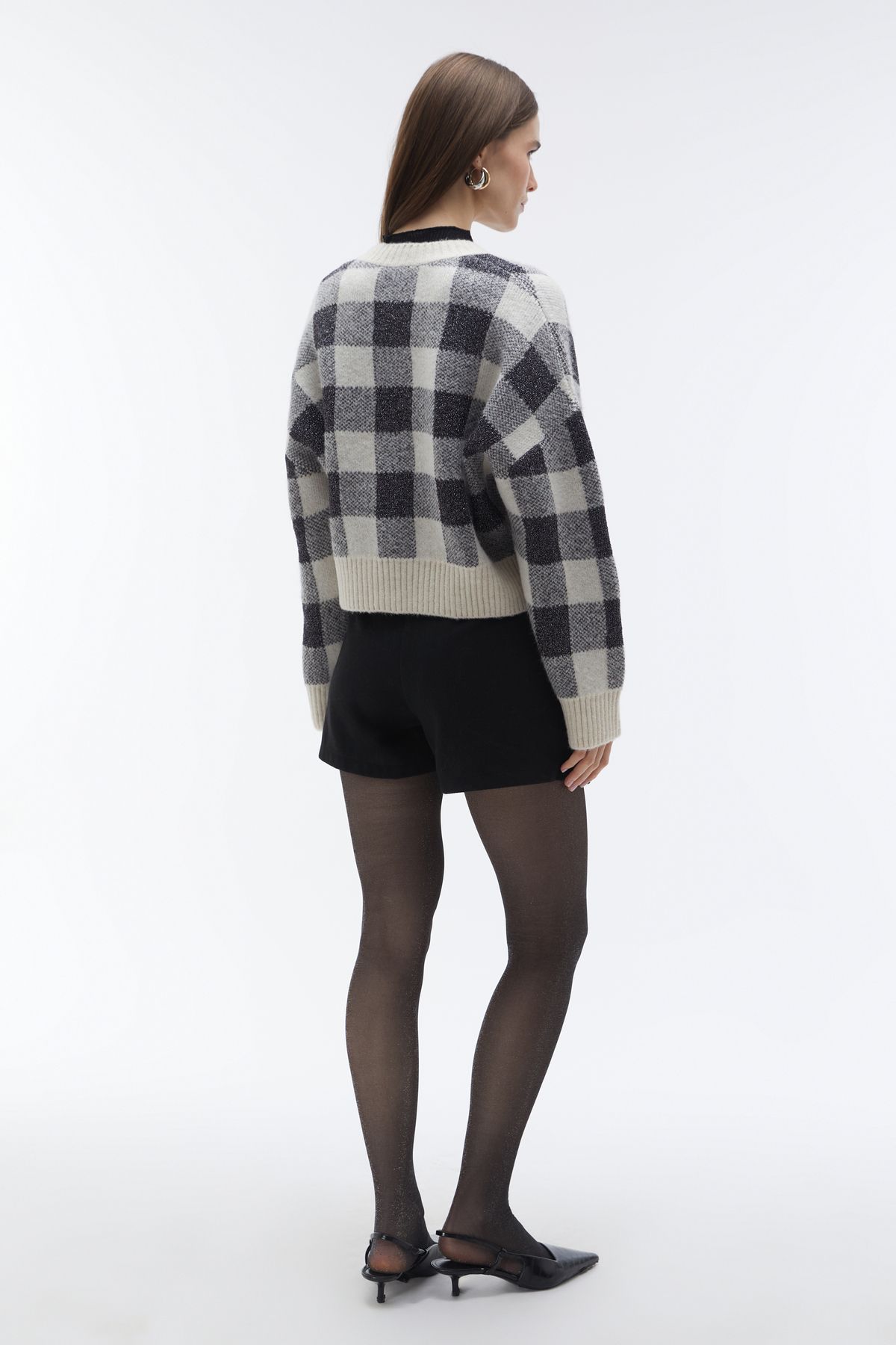 Mudo-Jacquard Square Patterned Cardigan 2