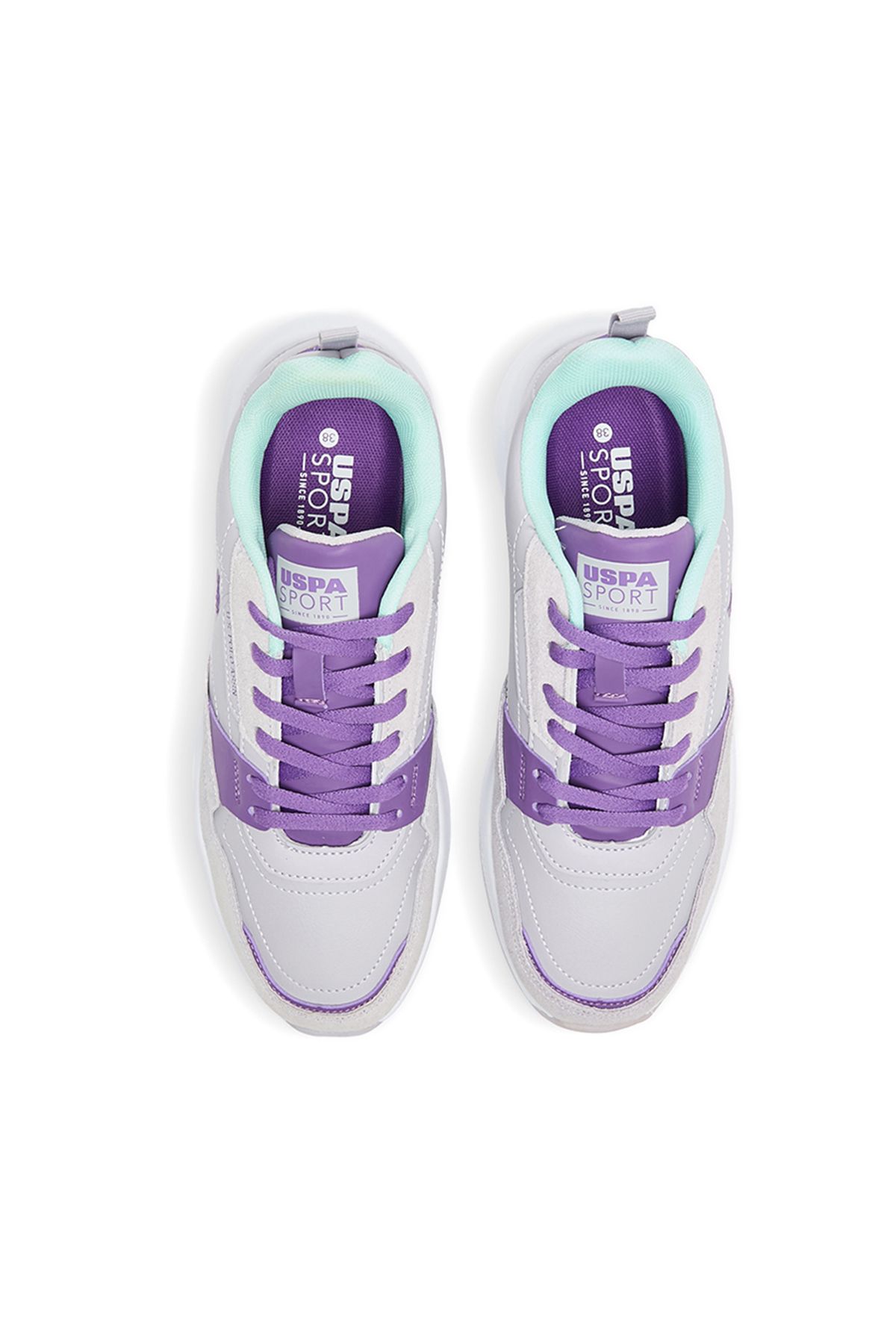 U.S. Polo Assn.-Women's Lightweight Sneakers - Stylish Lavender and Mint Accents, Comfortable Casual Shoes 5