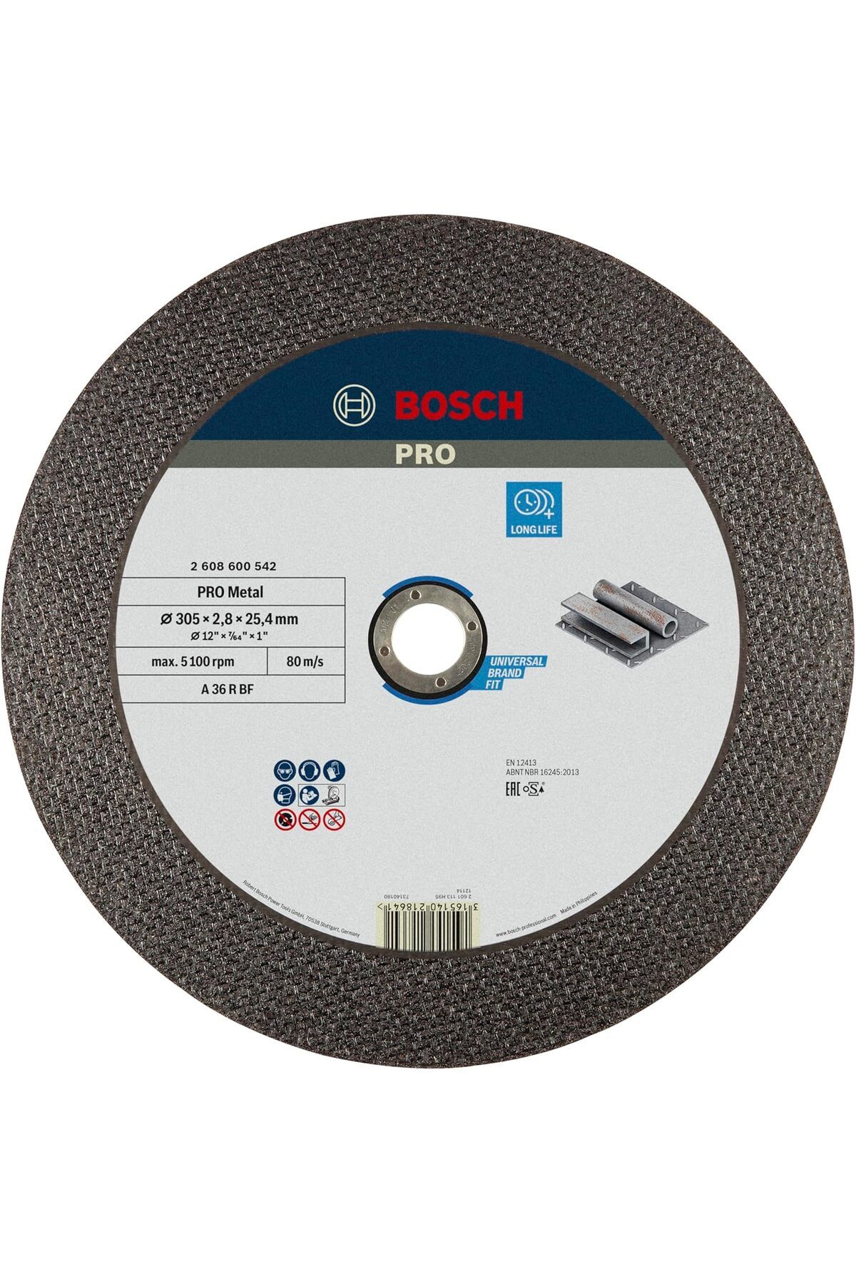 STOREMAX ysstorex Accessories Bosch Professional 1 x kesme diski, düz uzman, metal için (metal, çelik, A 3