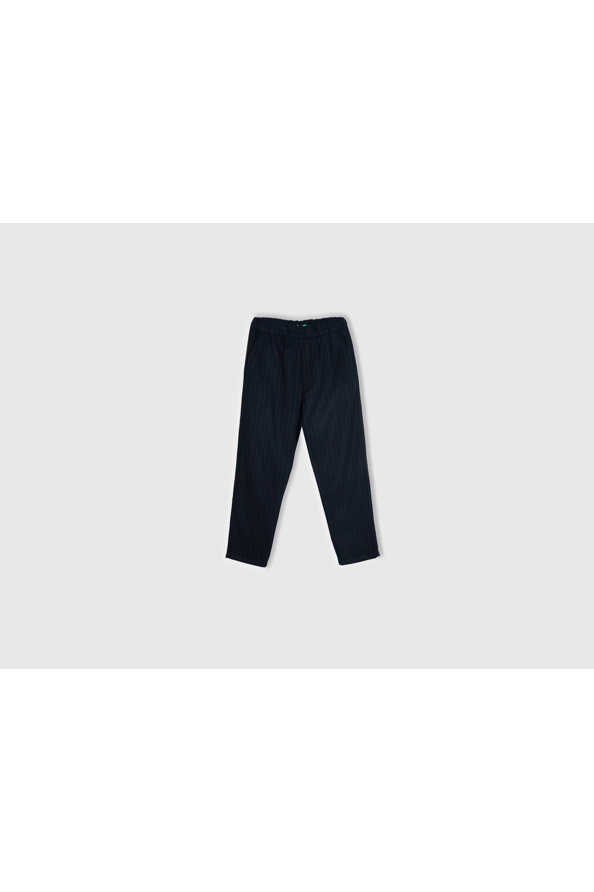United Colors of Benetton Pantaloni Pentru Bărbați, Albastru Închis, Din Lână Și Amestec De Vâscoză, Cu Buzunare La Spate, Cu Talie Elastică Masculin