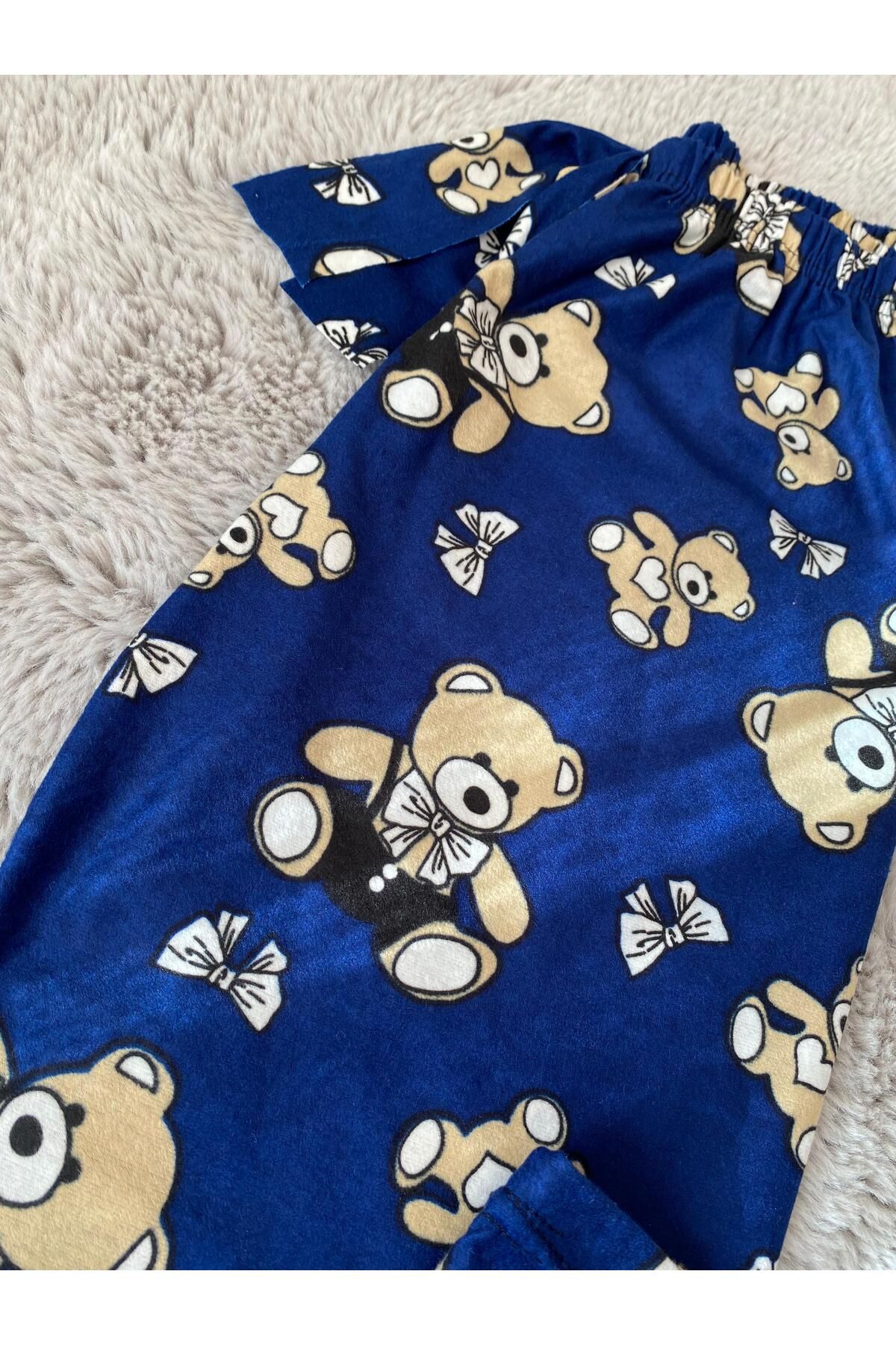 Süet Tek Alt Pijama - 6