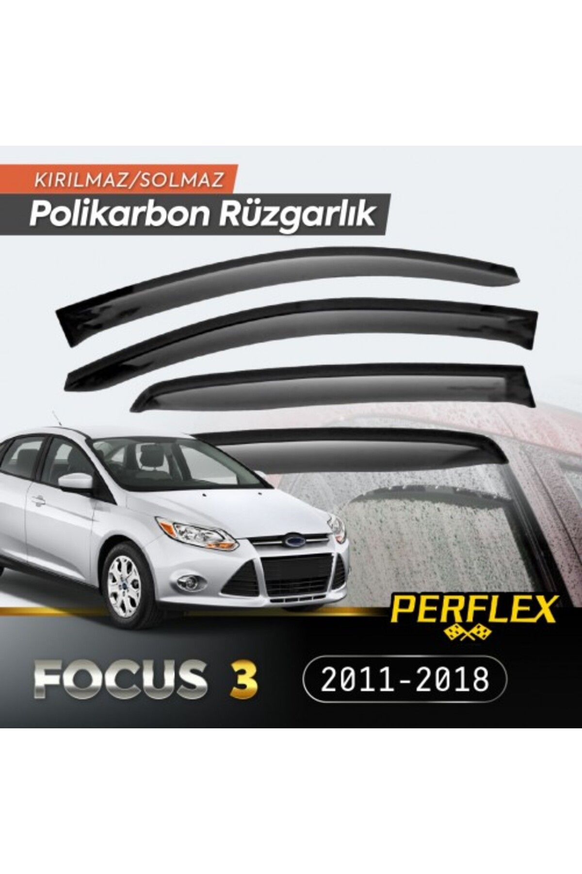 Seyrangah Ford Focus 3 2011-2018 (6 Parça) Cam Rüzgarlığı V2 Mugen