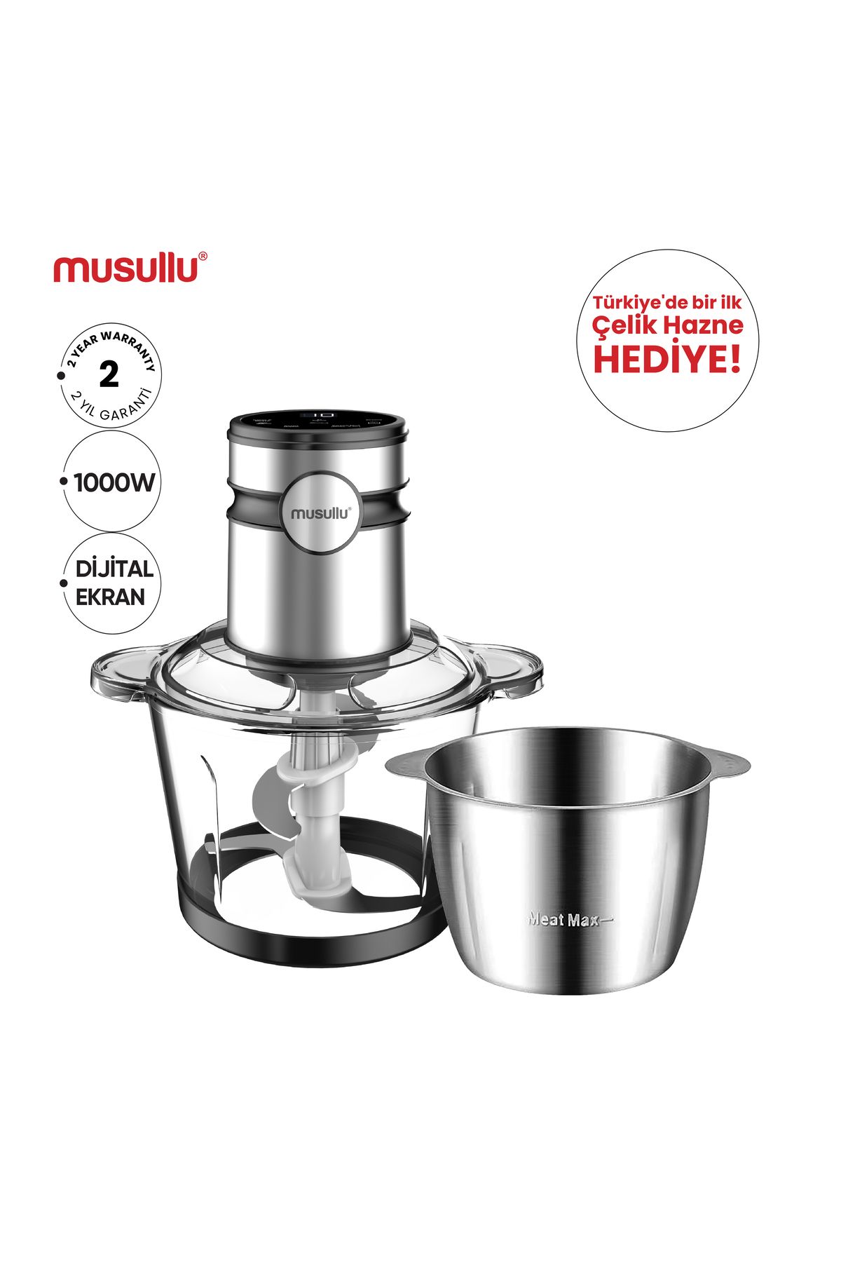 Musullu Doğrayici Ve Öğütücü - 2 Litre ( Dokunmatik)