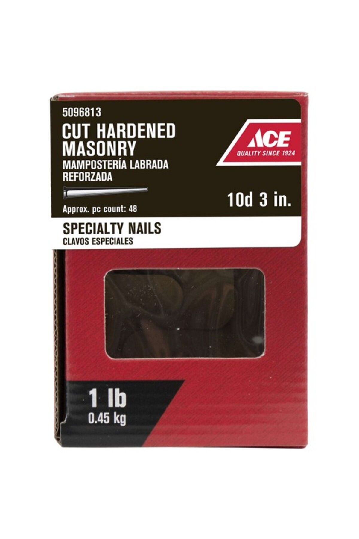 ACE-10D Diamond Point Flat Head Cut Hardened Masonry Nail 3inch 2