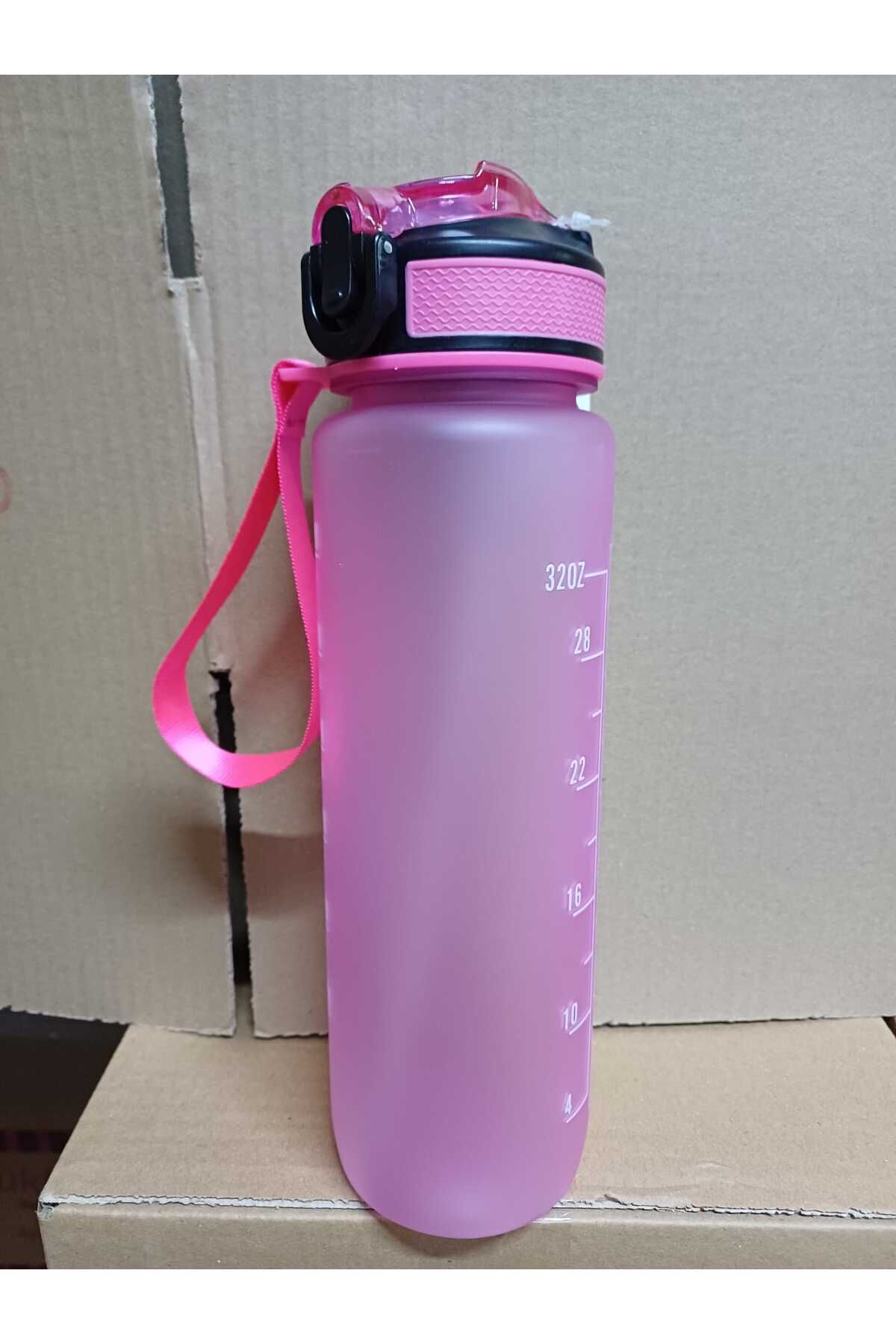 Dükkanönü-Purple Color Lockable Leak Proof Lid Flask with Straw and Motivational Lettering Flask 1 Liter 6