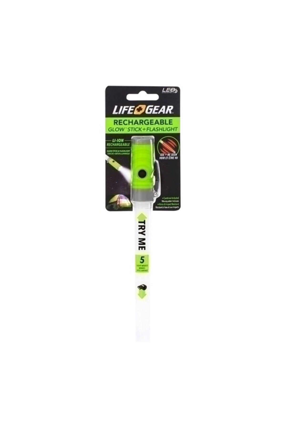 Life Gear-Li-Ion Rechargeable Glow Stick Emergency Flasher and Whistle 2