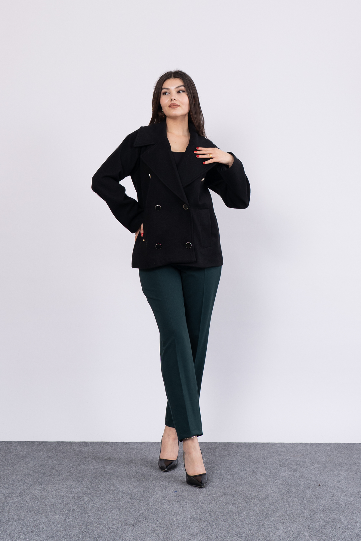 MissVina  Oversize Trend Geniş Kısa Kaban Palto 2591