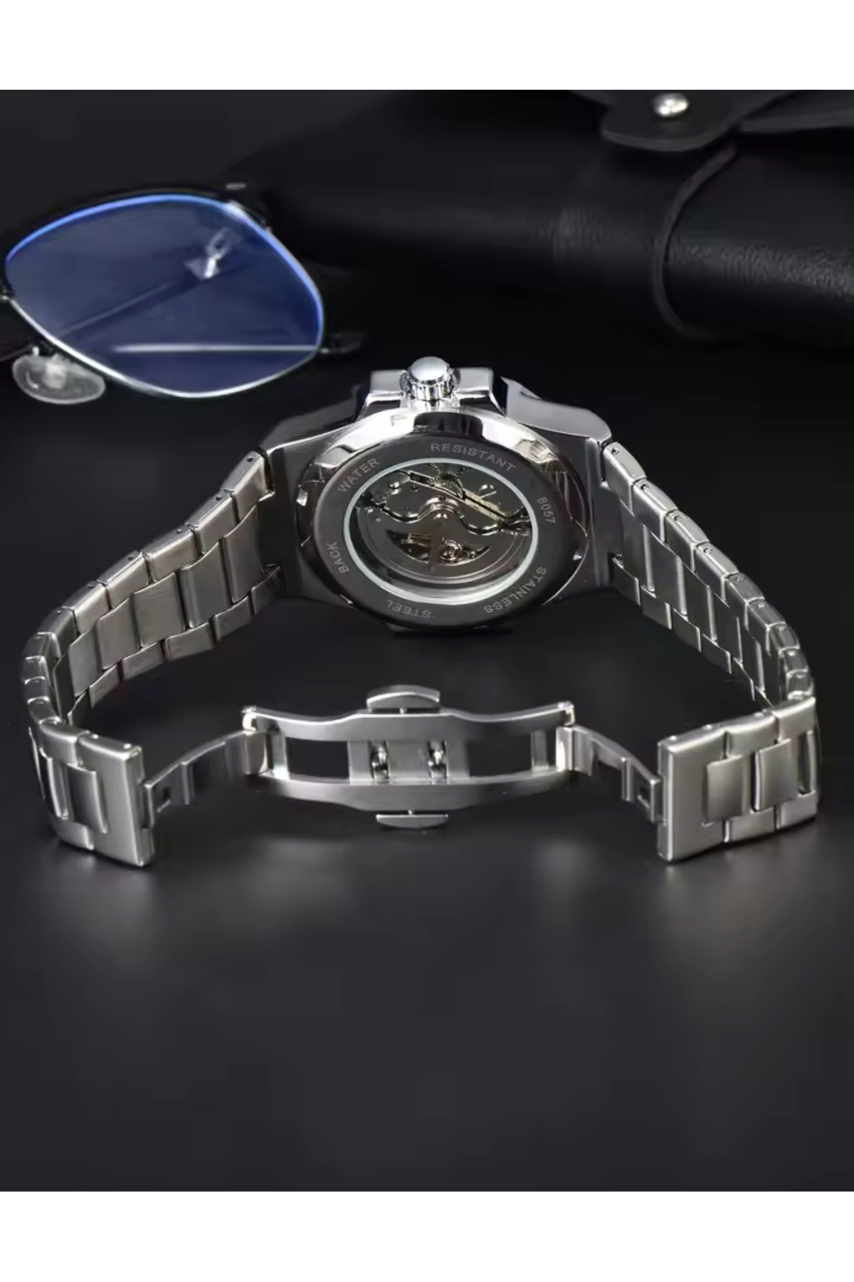 LONGLUX İSVİÇRE TASARIM PASLANMAZ ÇELİK KURMALI ERKEK KOL ZAMANA