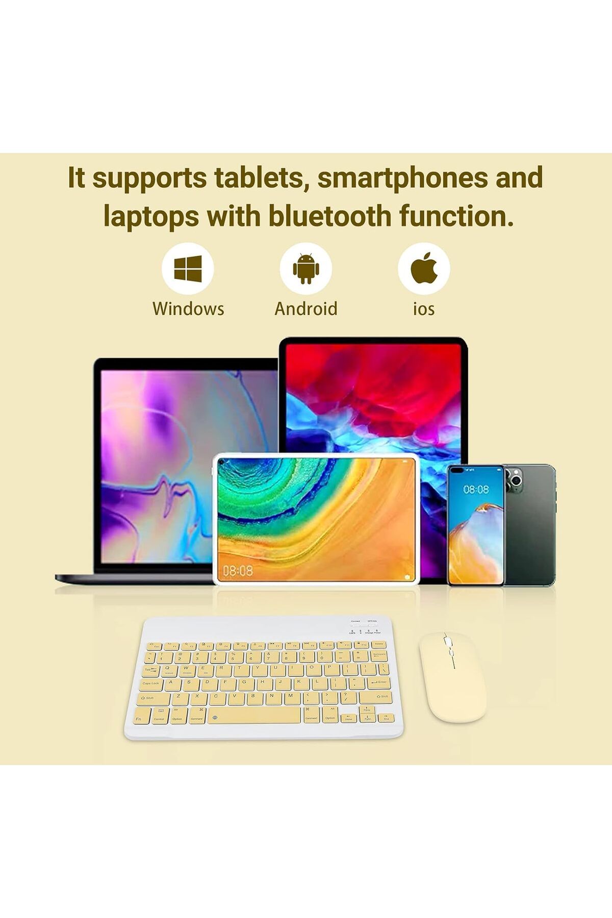 Arabest-Wireless Keyboard and Mouse Bluetooth Rechargeable Wireless Mouse Keyboard Set 2