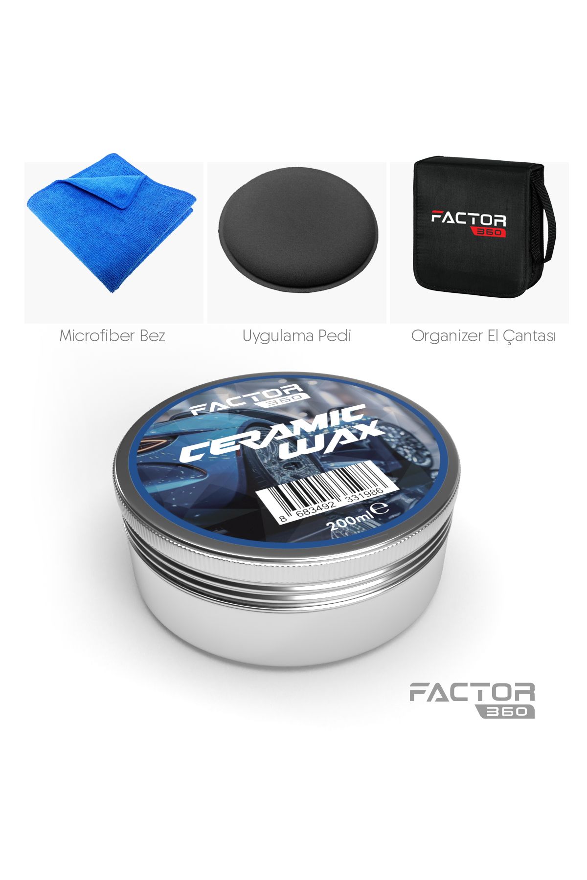 Factor360 Oto Seramik Etkili Wax Boya Koruma Parlatma Cilası (CERAMİC WAX) Blue Edition