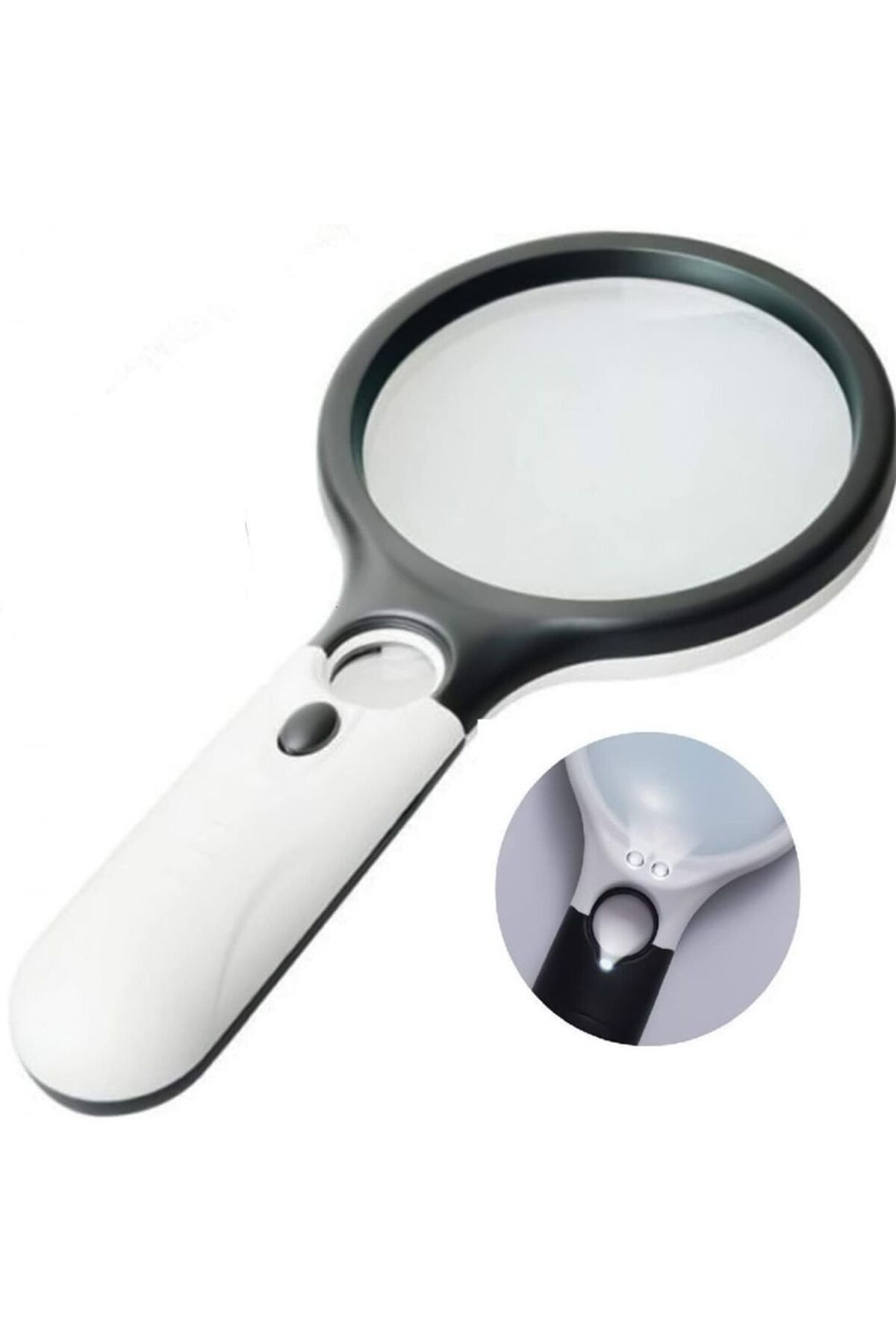 Choice-White White Magnifying Glass Handheld 45x Magnifier With 3 Led Light For Reading Magnifying Glass Je 8