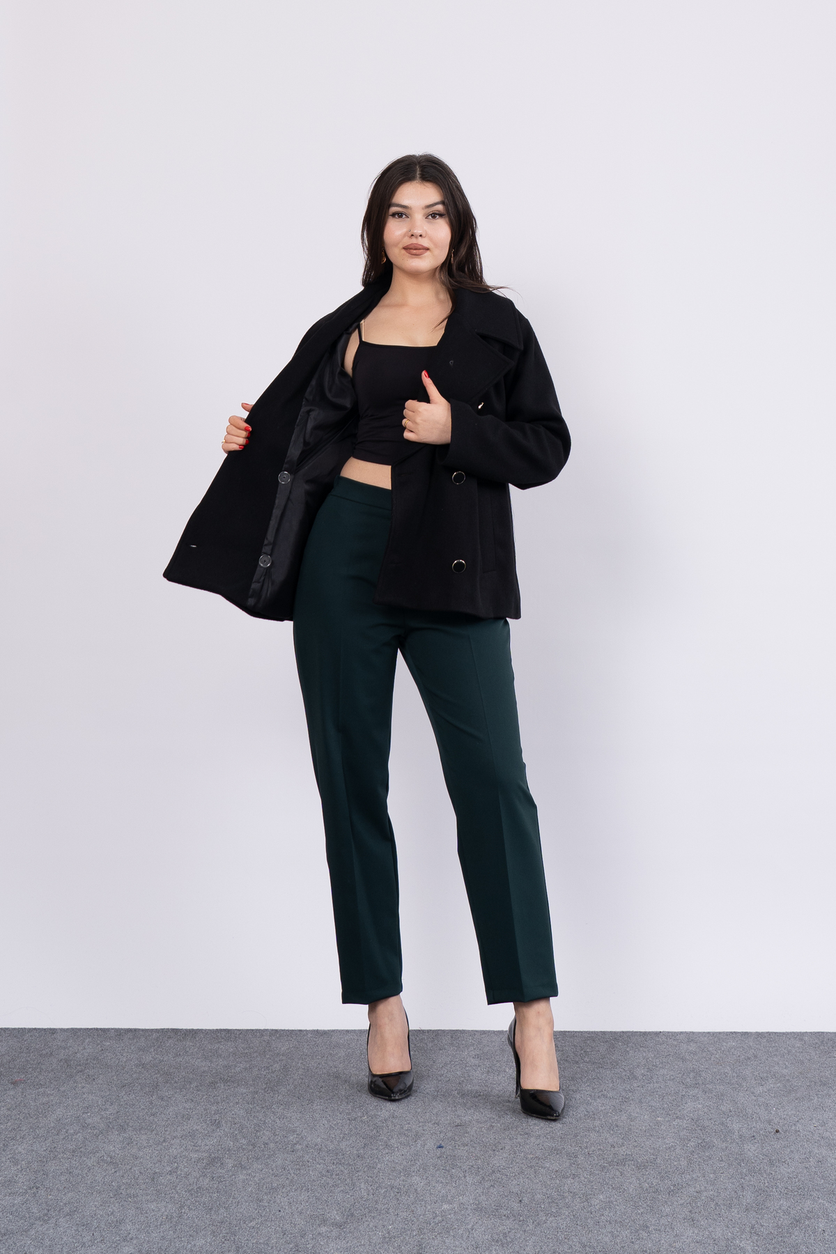 MissVina  Oversize Trend Geniş Kısa Kaban Palto 2591 - Görsel 2