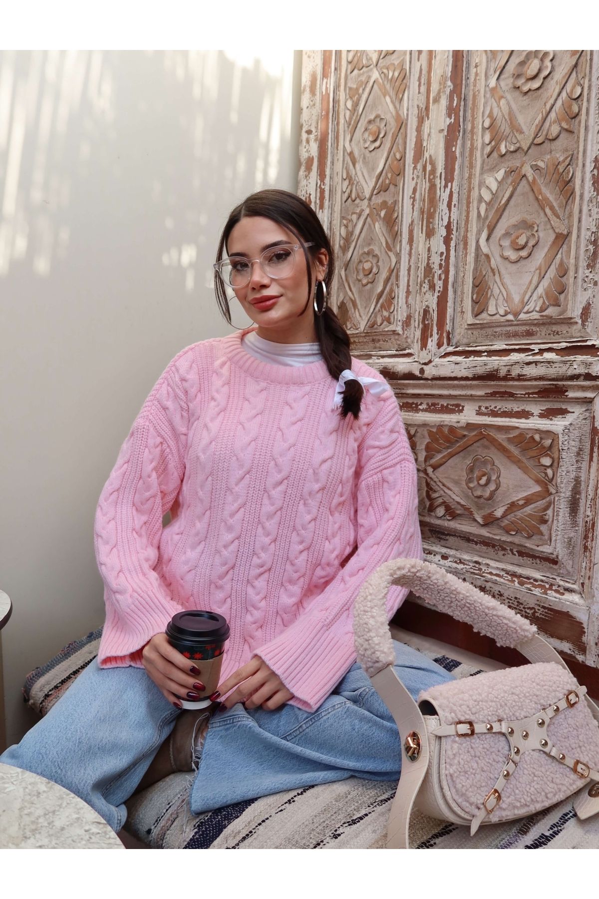 ESRAHELVACI-Crew Neck Hair Braided Sweater 4