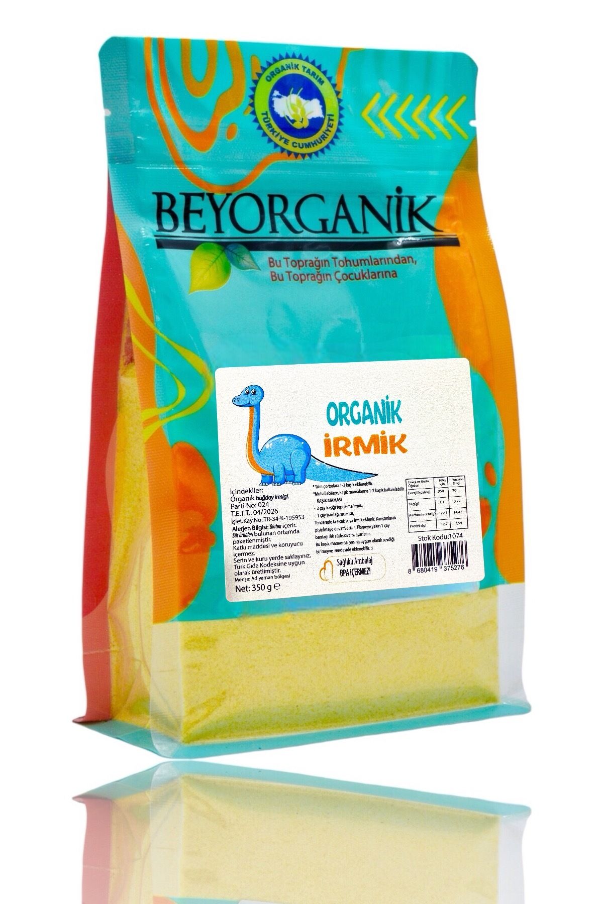 BEYORGANİK Organik Bebek Irmik 350gr