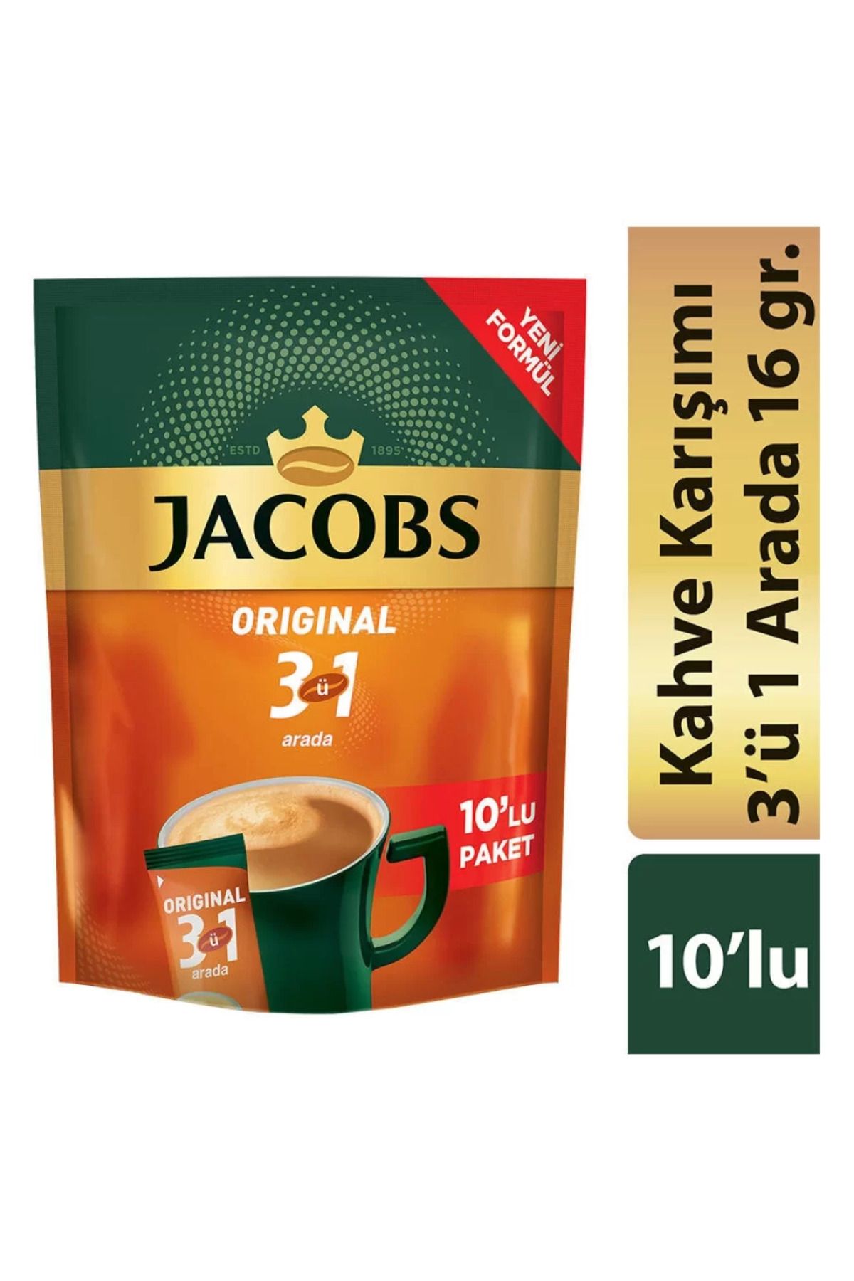 Jacobs 3Ü1 Arada Orijinal Kahve 16 Gr X 10 Adet