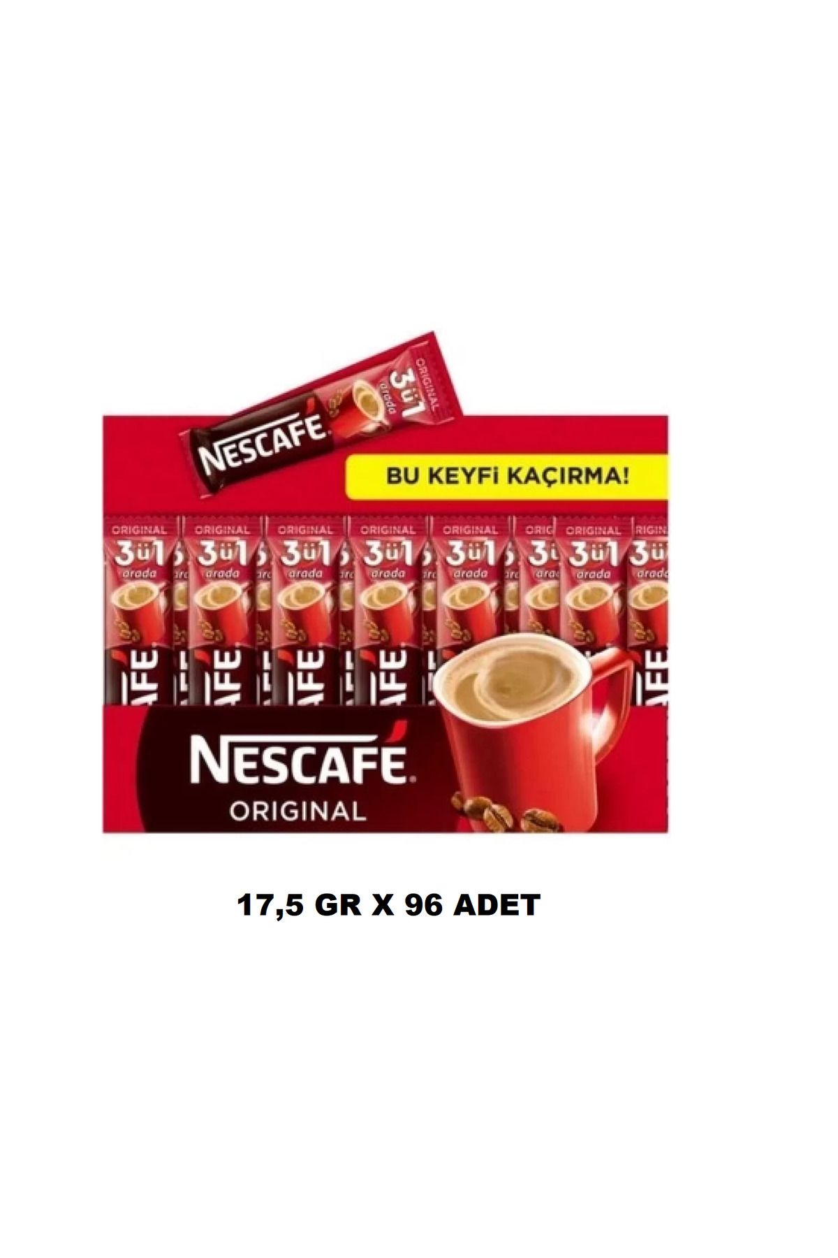 Nescafe 3Ü1 Arada Orijinal Kahve 17,5 Gr X 96 Adet