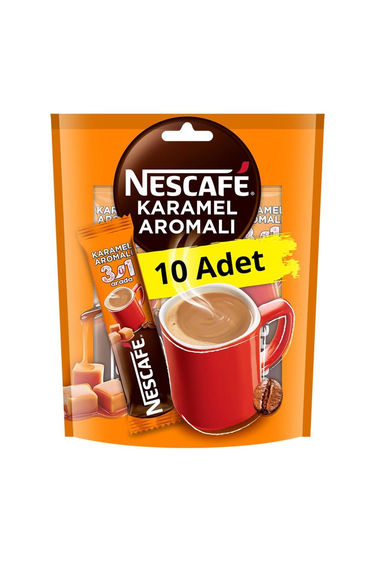 Nescafe 3Ü1 Arada Karamel Aromalı Kahve 17,6 Gr X 10 Adet