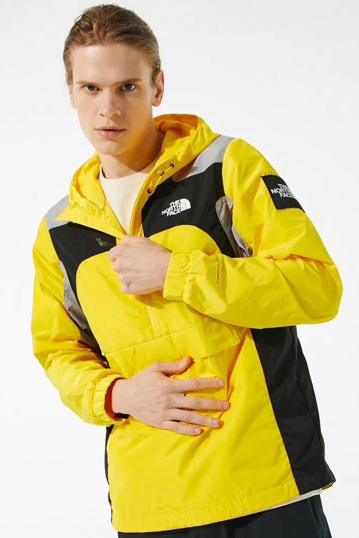 THE NORTH FACE Black Box Search and Rescue Wind Jacket Yellow Erkek Kapüşonlu Yarım Fermuar Rüzgarlı