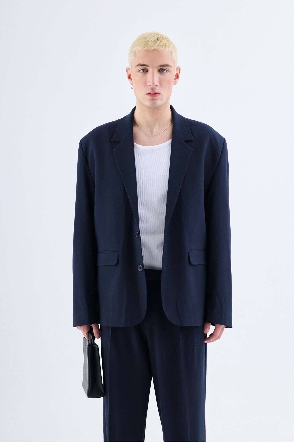 کت وشلوار آبی مردانه Navy Blue کلاسیک با مشرف به لباس VAMOSCLO