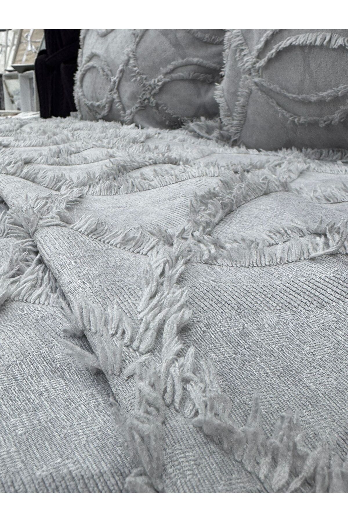 Çapa Home-Anchor Home 3 Pieces Embroidered Double Bed Cover 3