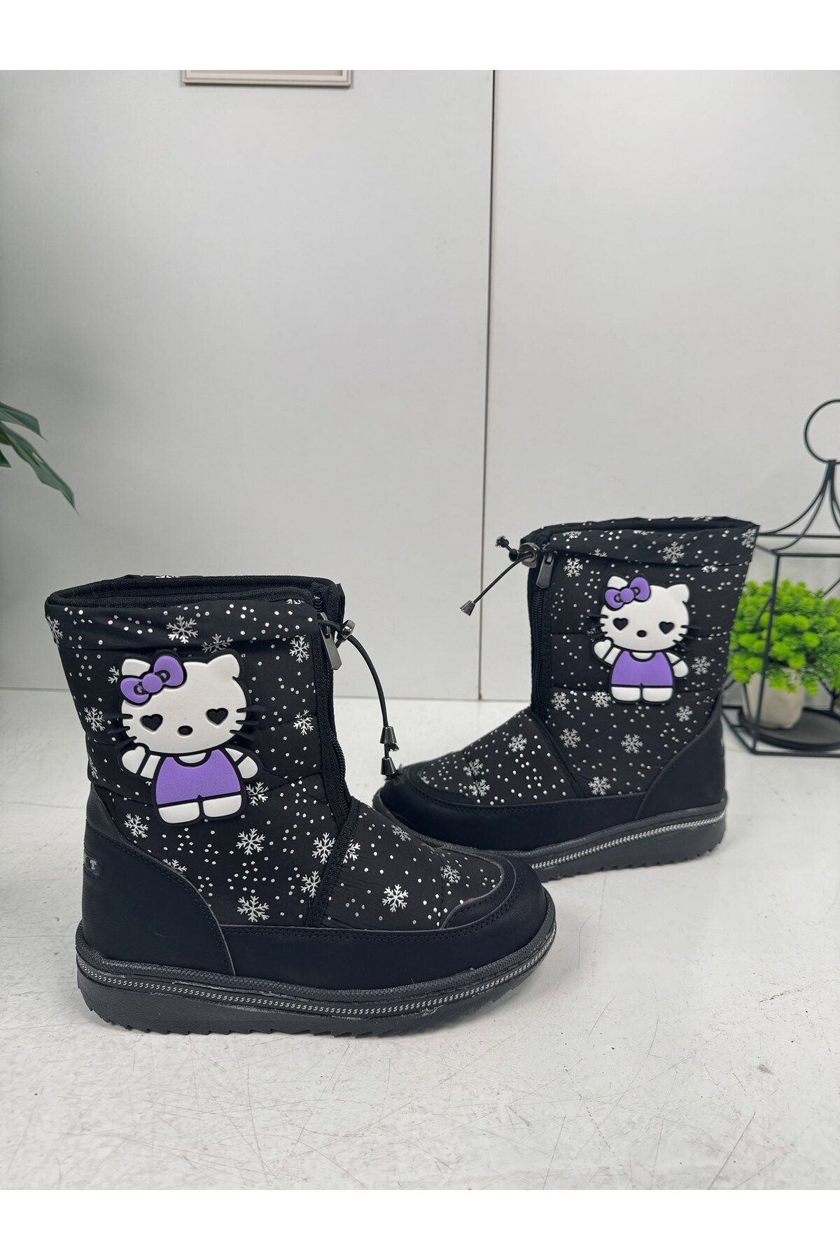 Nstil-Lepetit Children's Snow Boots Snow Patterned Zipper Furry Chain Anti-Slip Sole 35-45 1