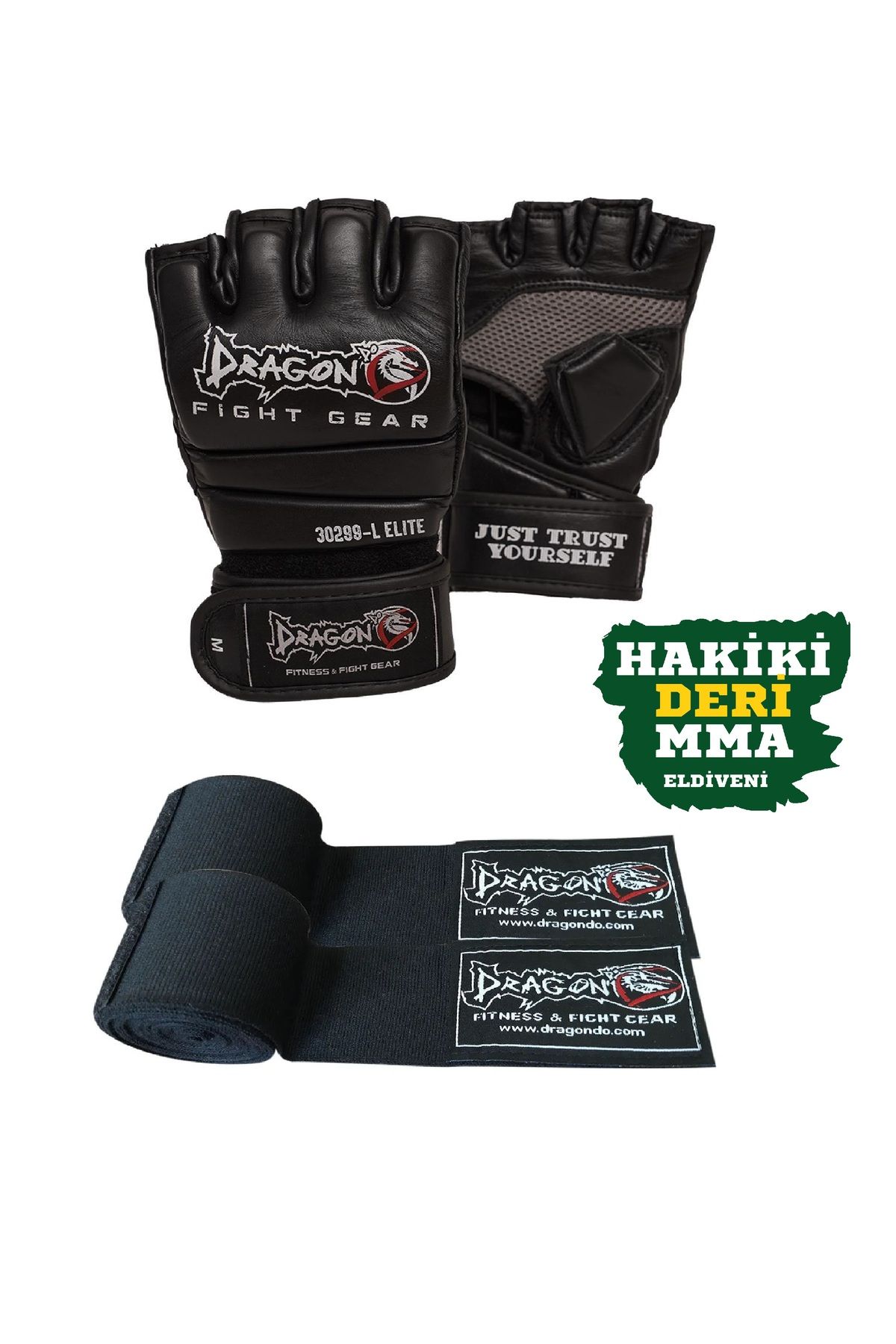 Dragondo Elite hakiki deri Mma Eldiveni  ve bandaj Hakiki Deri Serbest Dövüş Gloves giftoom