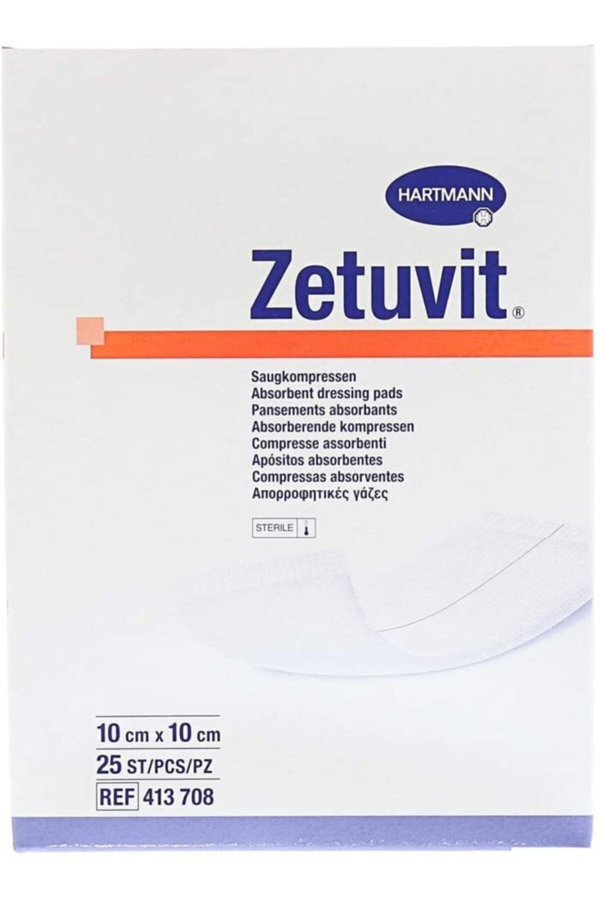 teknotrust Zetuvit E 10x10 Cm Yüksek Emici Steril Kutuda 25 Adet