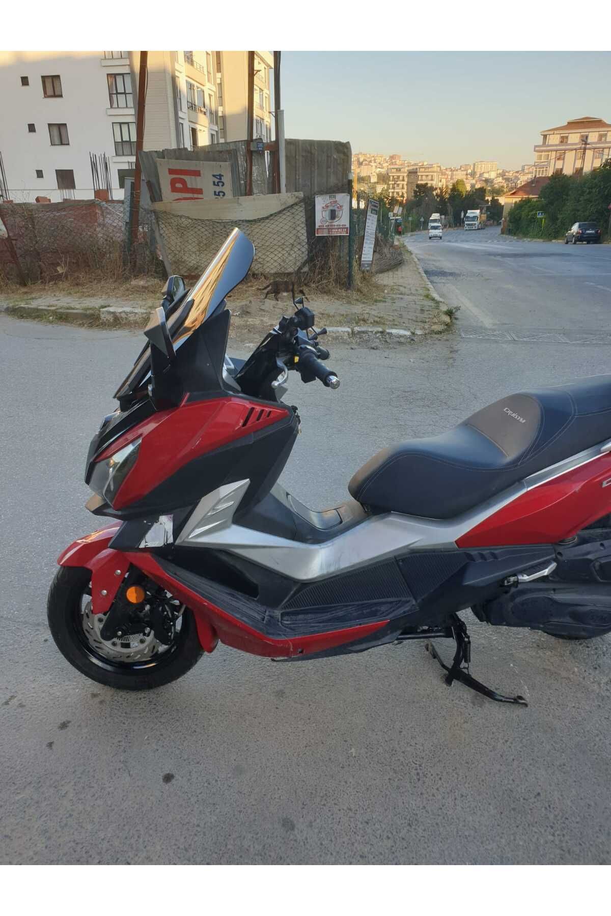 SYM Cruisym 250 Siperlik Ön Cam 2018 Model 57cm Siyah Renkli 4mm UZUN CAM