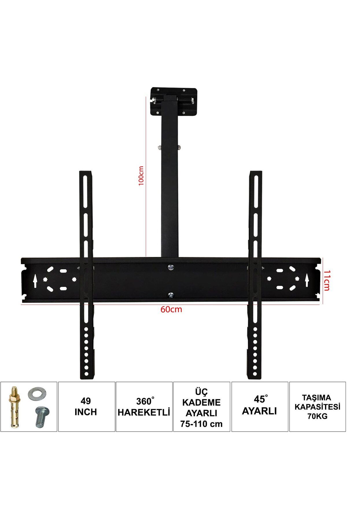 Havenmart UFİX 6011 Lcd Askı Aparatı Tavan Hareketli 42-49-55 İnç 106-124-140cm