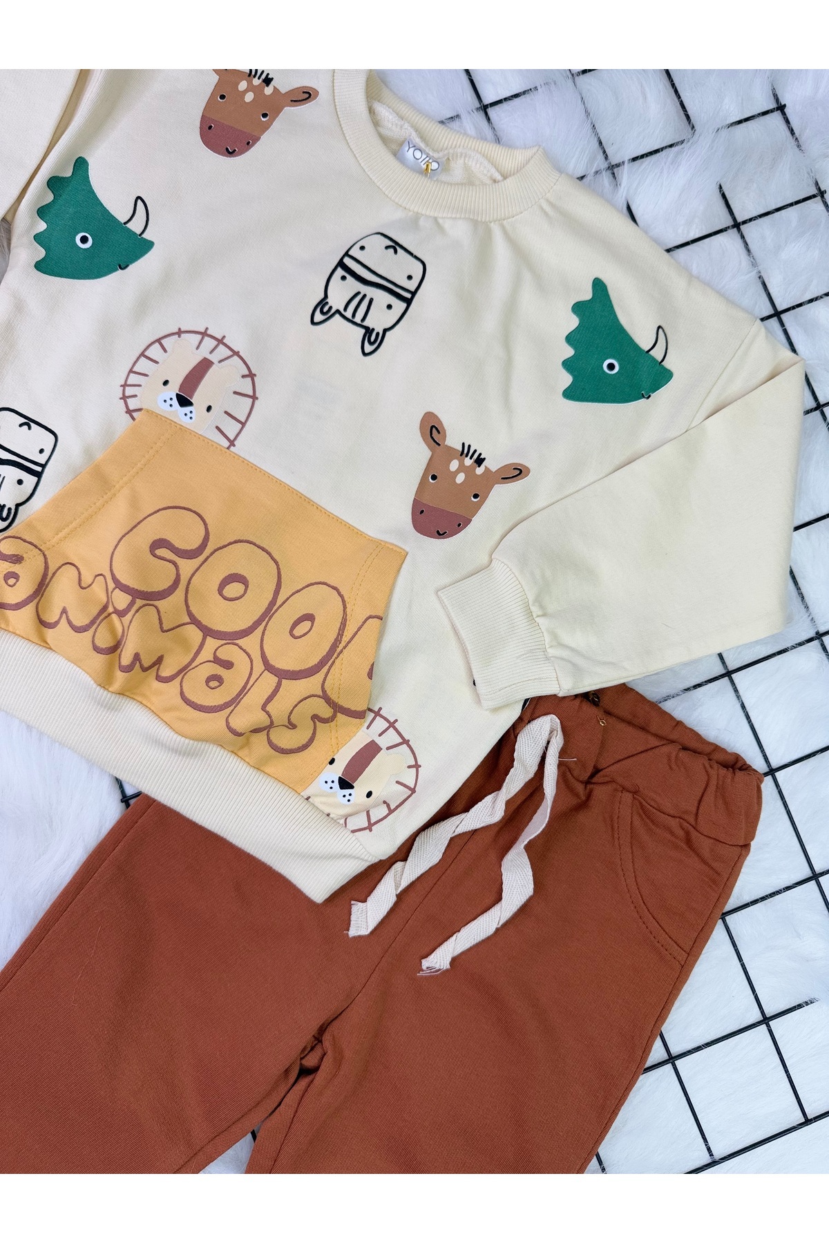 Yollo Kids Animals Baskılı Çocuk Alt-Üst Eşofman Takımı fotoğrafı 3 (önizleme)